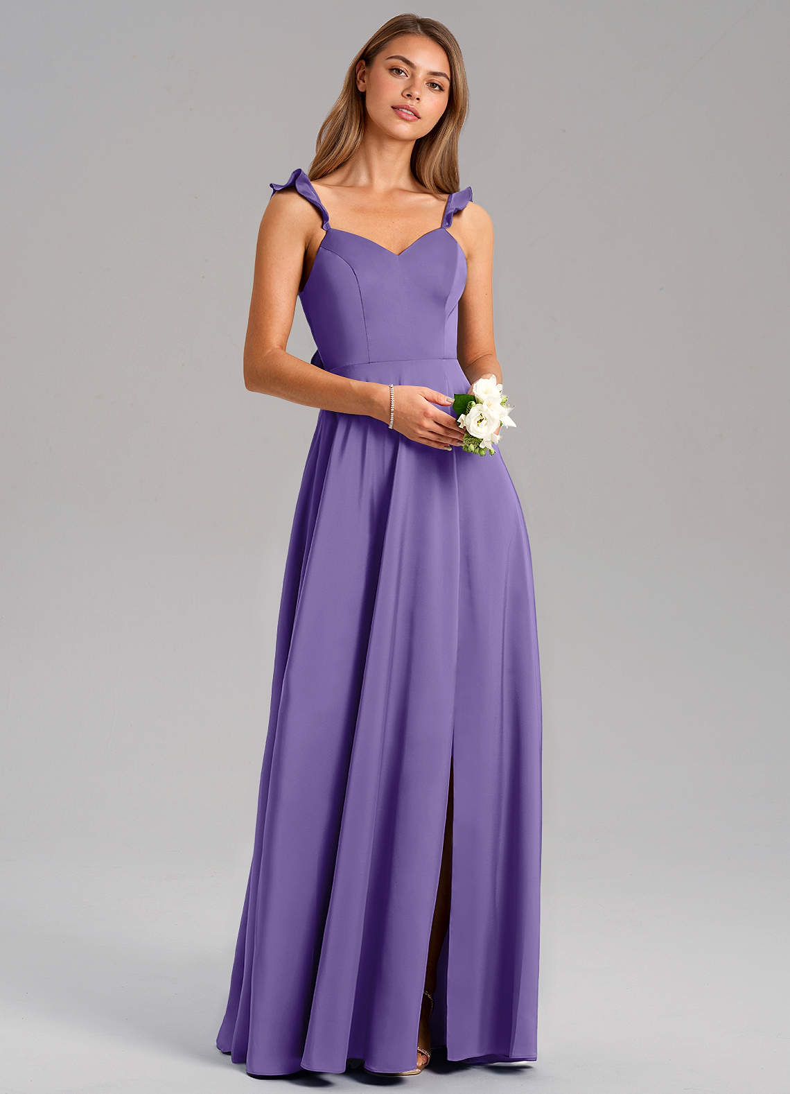 Everett A-Line V-Neck Chiffon Bridesmaid Dress in Tahiti