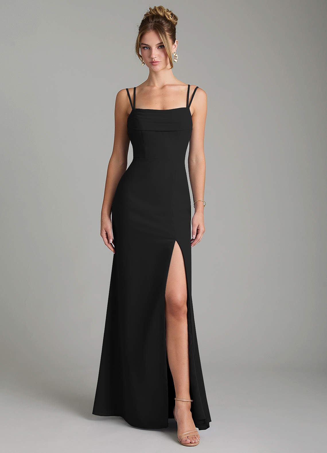 Egypt Sheath Sweetheart Chiffon Bridesmaid Dress in black