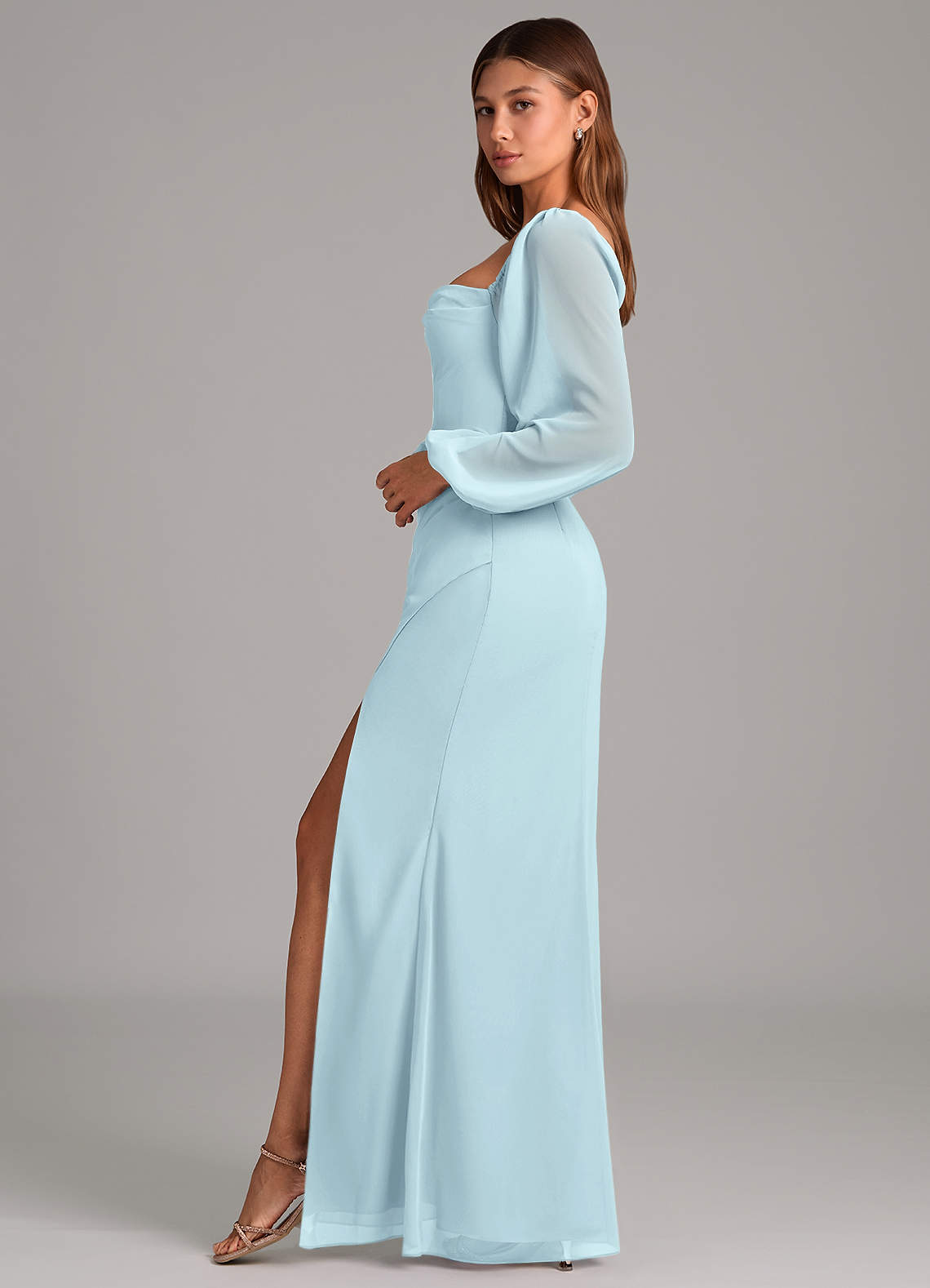 Brixley Mermaid Sweetheart Chiffon Bridesmaid Dress in Cloud Blue