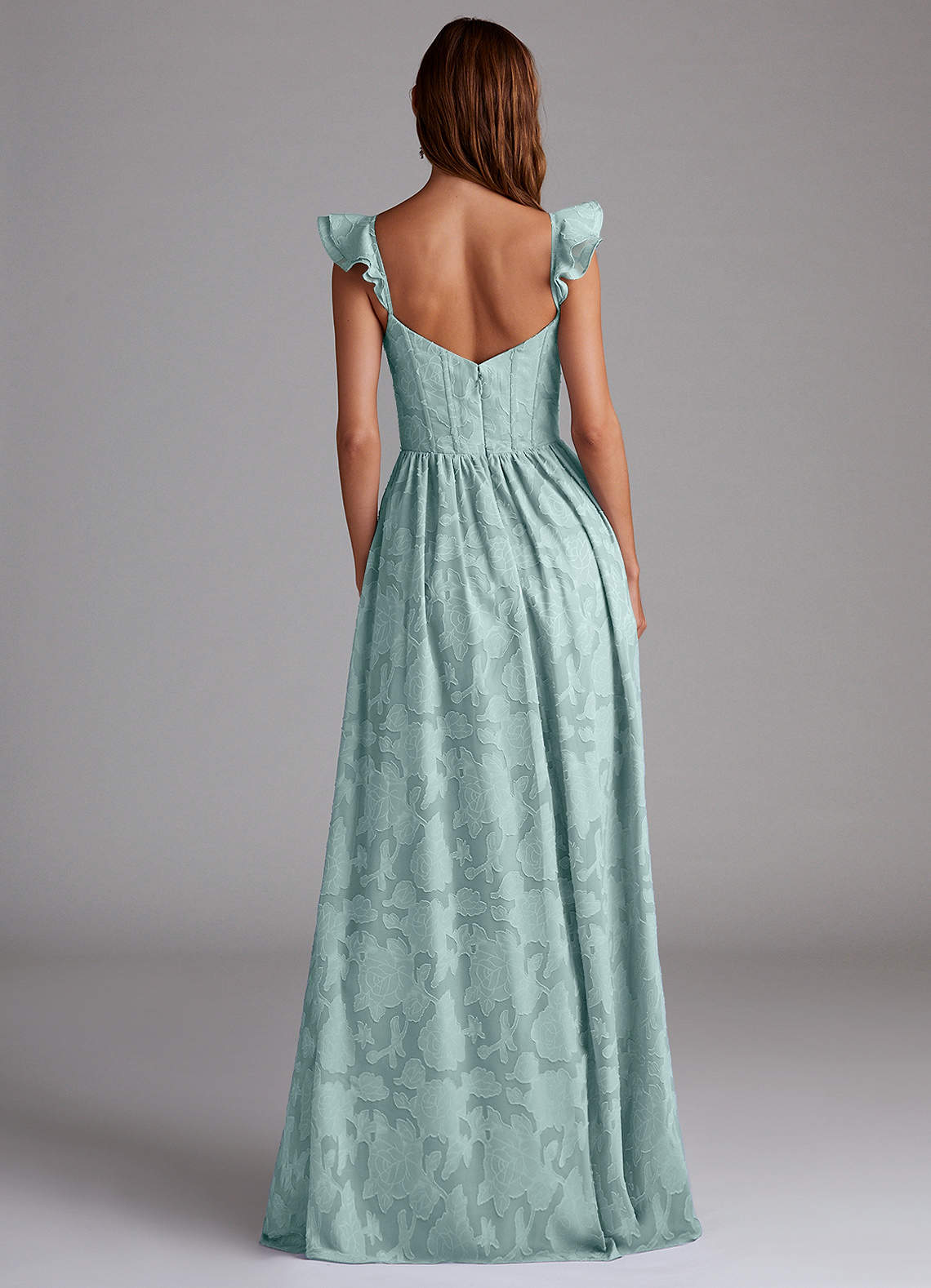 Denisse A-Line Sweetheart Floral Burnout Bridesmaid Dress in Mist