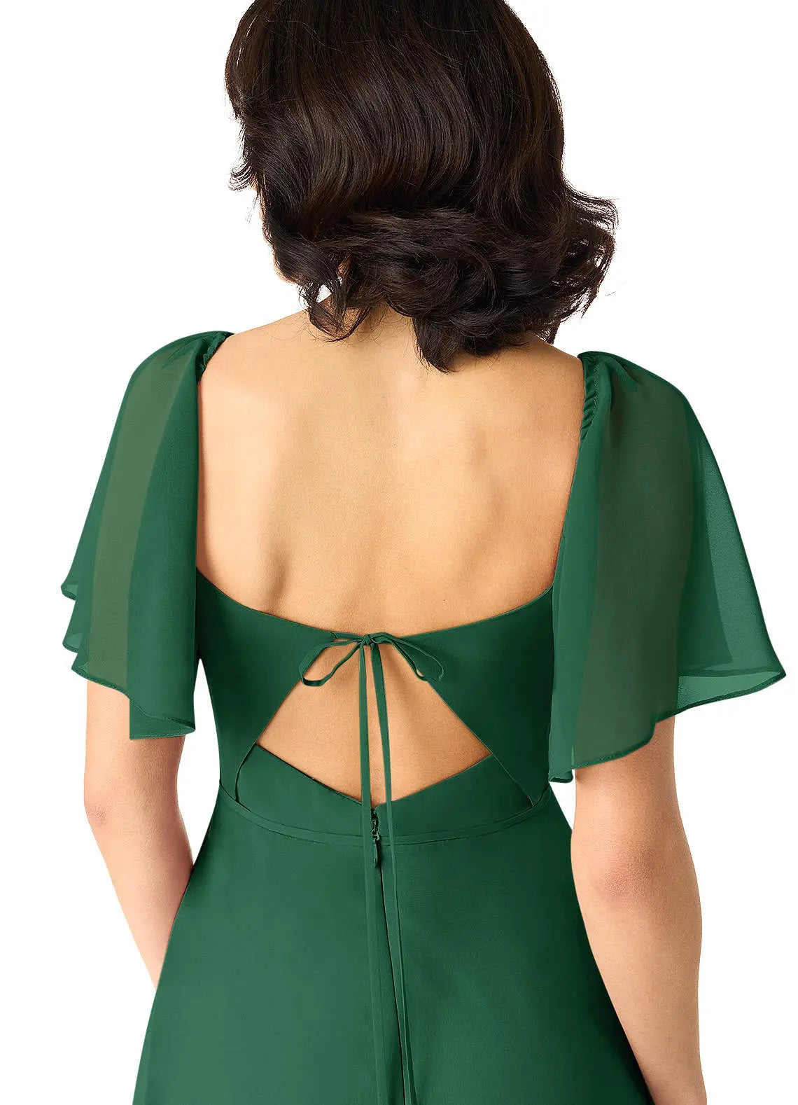 Chloe A-Line Sweetheart Chiffon Bridesmaid Dress in Dark Green