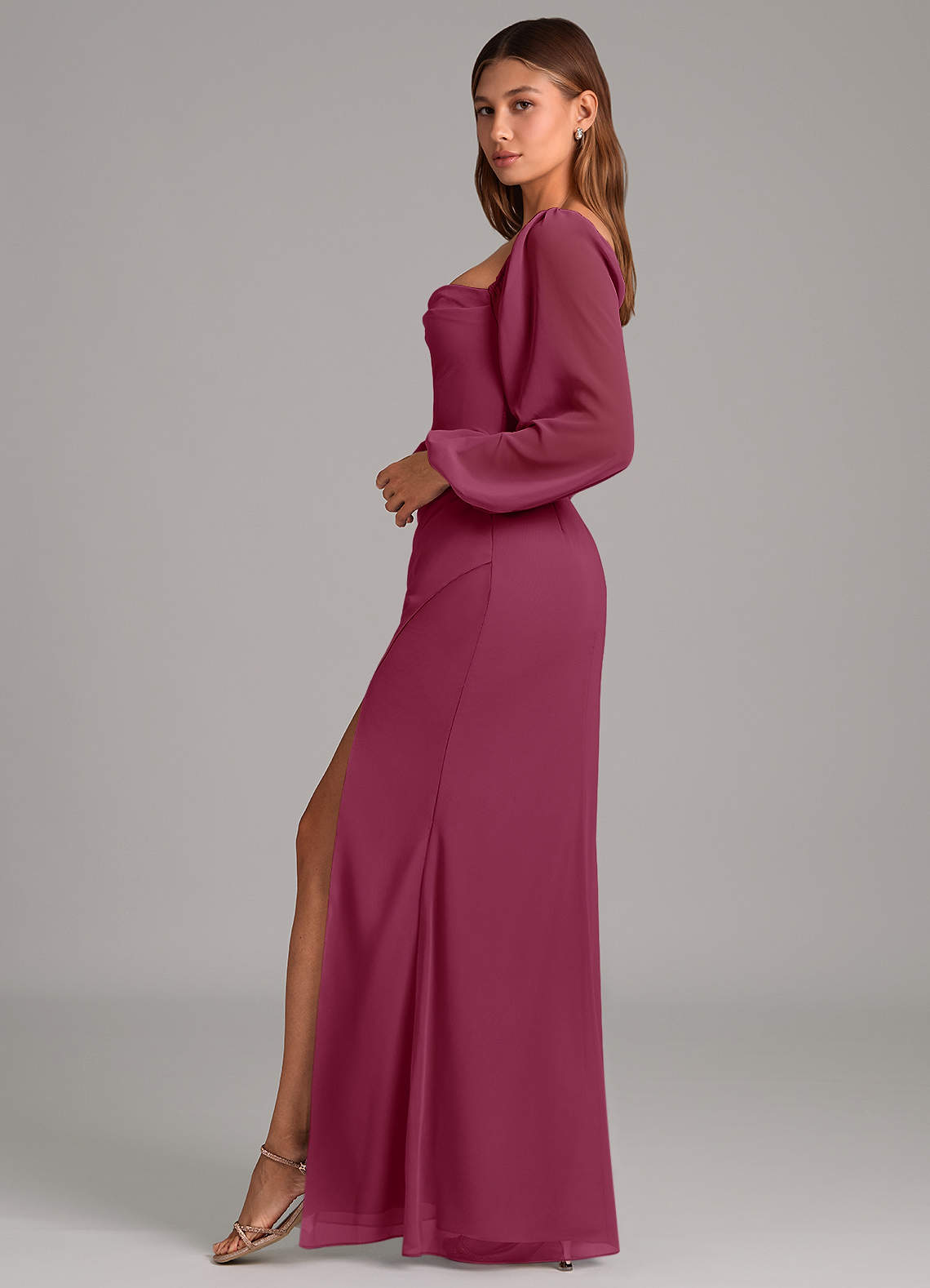 Brixley Mermaid Sweetheart Chiffon Bridesmaid Dress in Mulberry