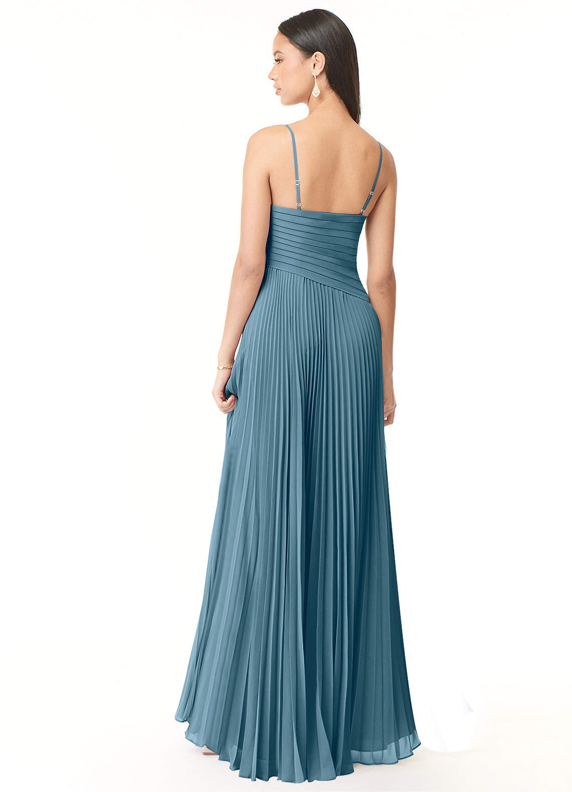 Vini A-Line V-Neck Chiffon Bridesmaid Dress in Bermuda