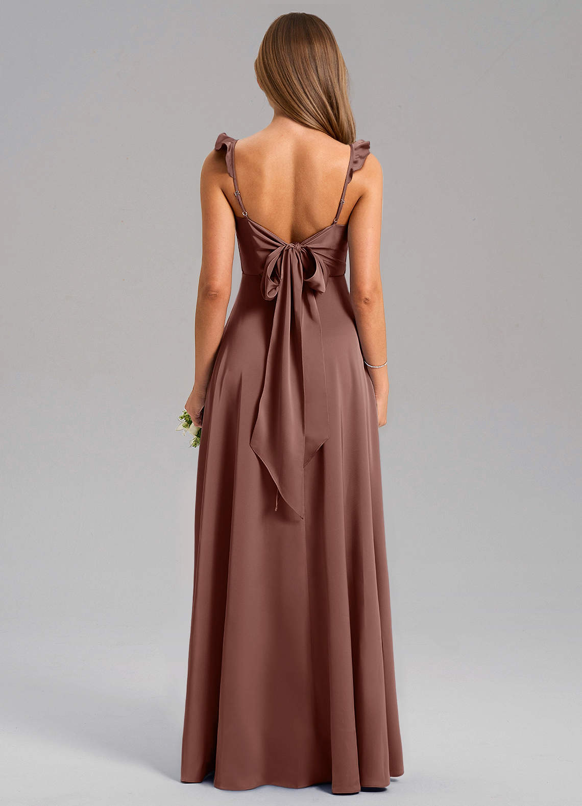 Everett A-Line V-Neck Chiffon Bridesmaid Dress in Espresso