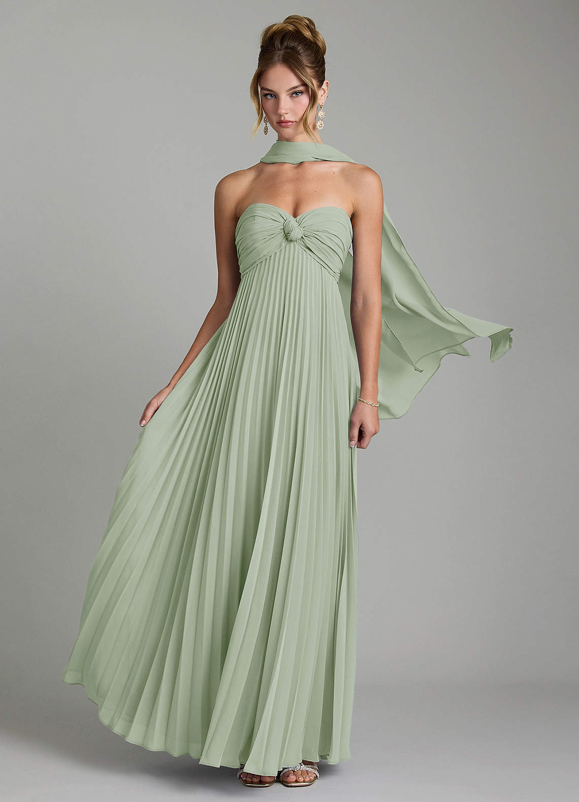 Tempest A-Line Sweetheart Chiffon Bridesmaid Dress in Dusty Sage