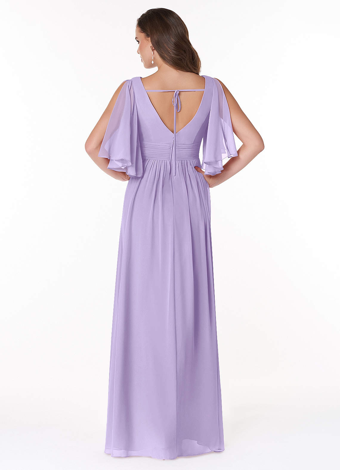 Temeka A-Line V-Neck Chiffon Bridesmaid Dress in Lilac