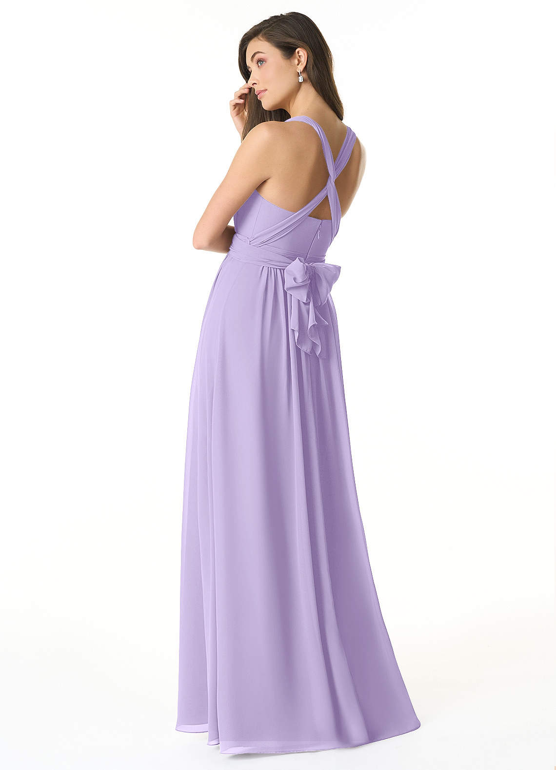 Olani A-Line V-Neck Chiffon Bridesmaid Dress in Lilac
