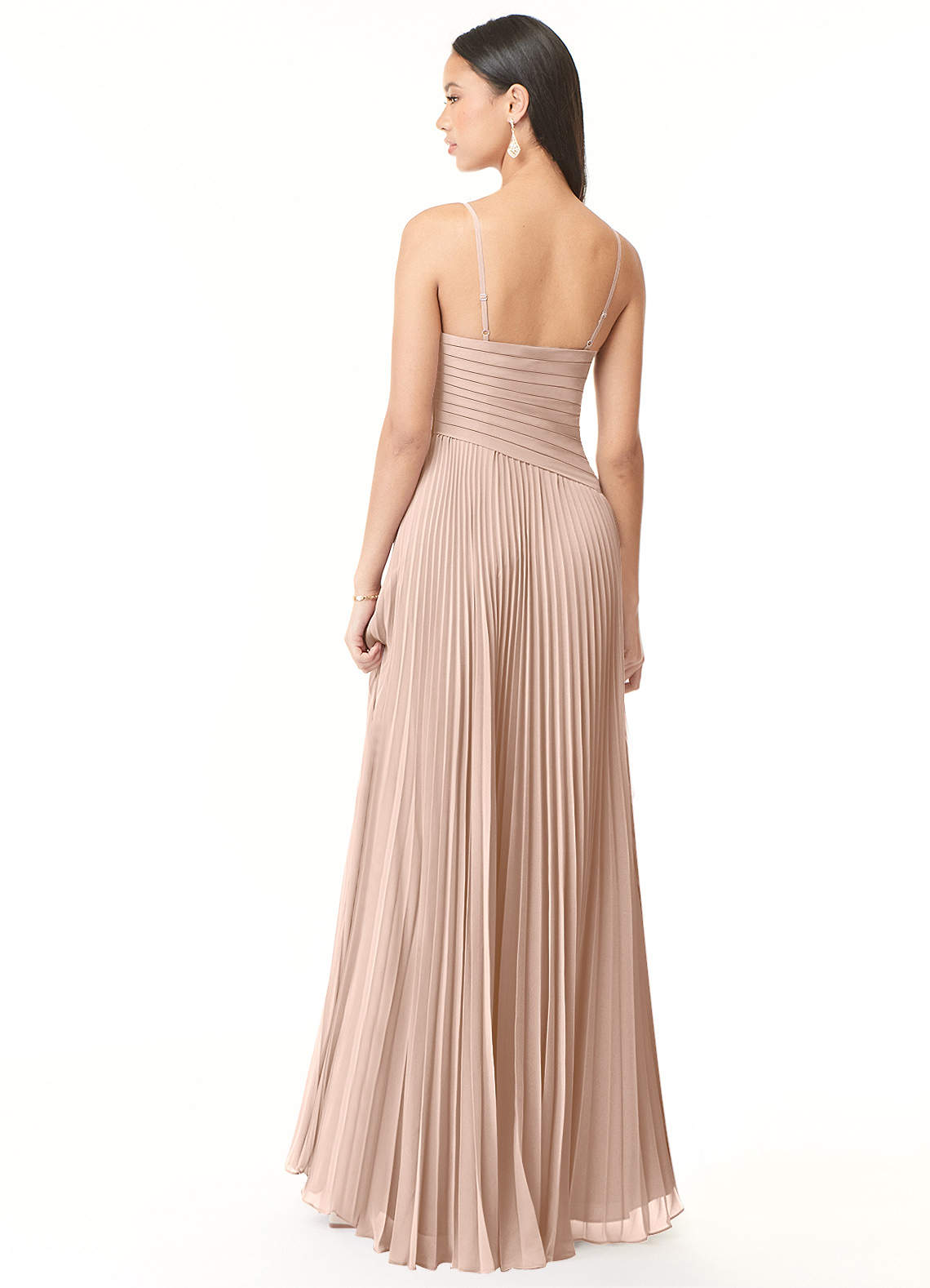 Vini A-Line V-Neck Chiffon Bridesmaid Dress in English Rose