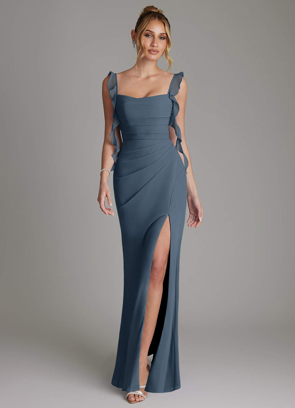 Jessamine Mermaid Sweetheart Chiffon Bridesmaid Dress in Neptune