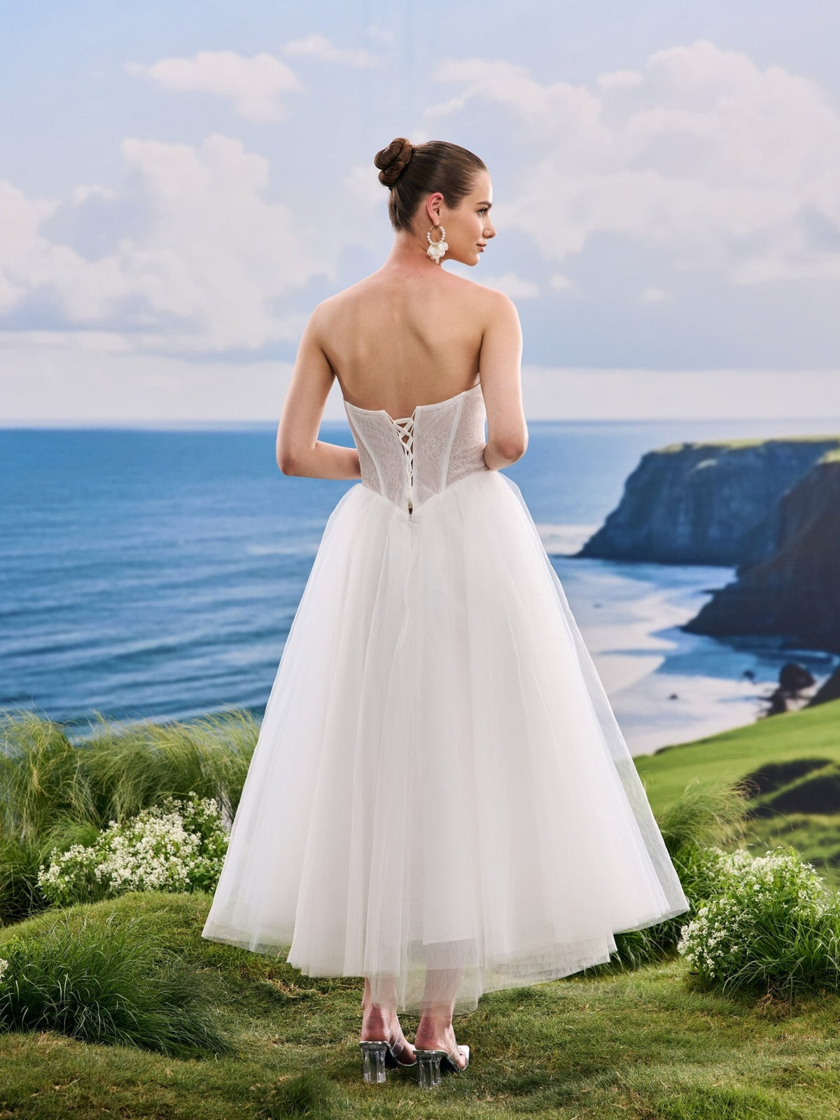 Davelle white wedding dress, back view