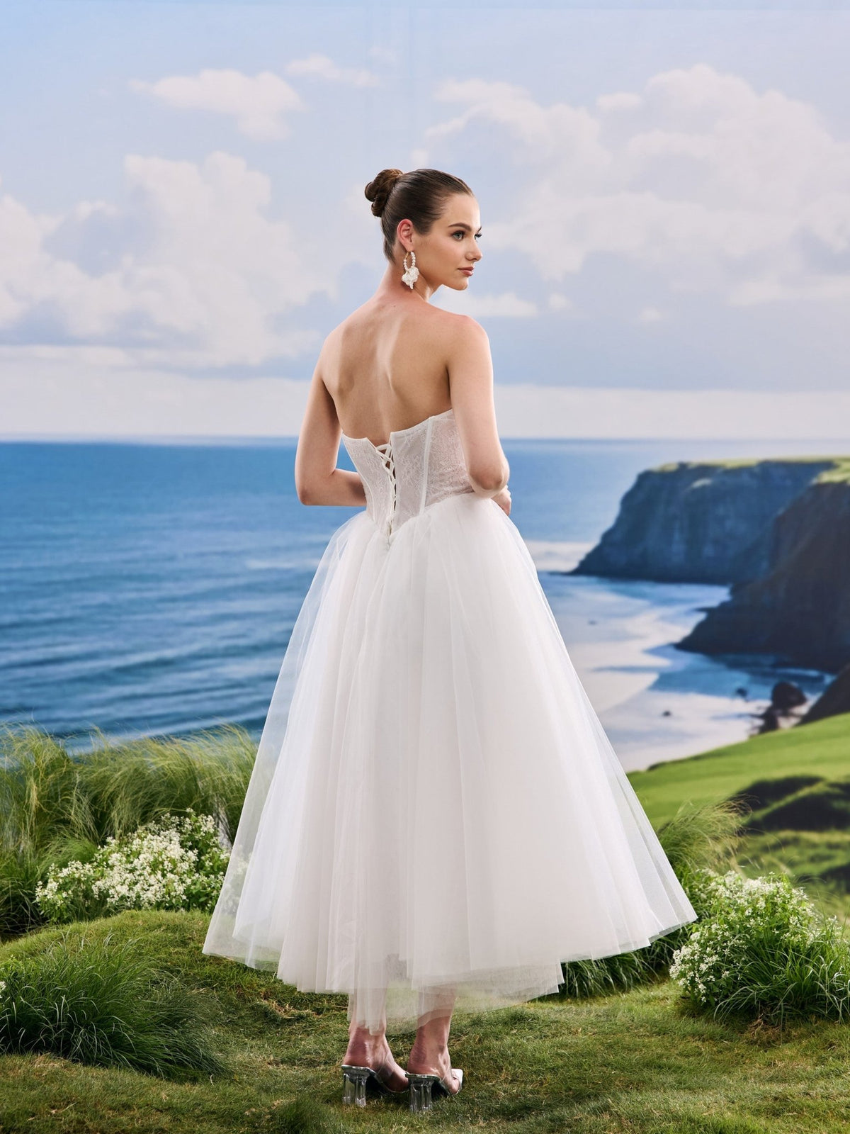 Davelle white wedding dress, back view