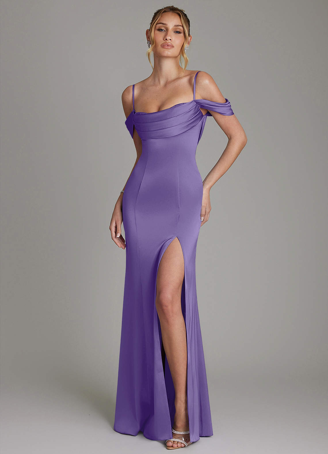 Nira Mermaid Sweetheart Stretch Satin Bridesmaid Dress in Tahiti
