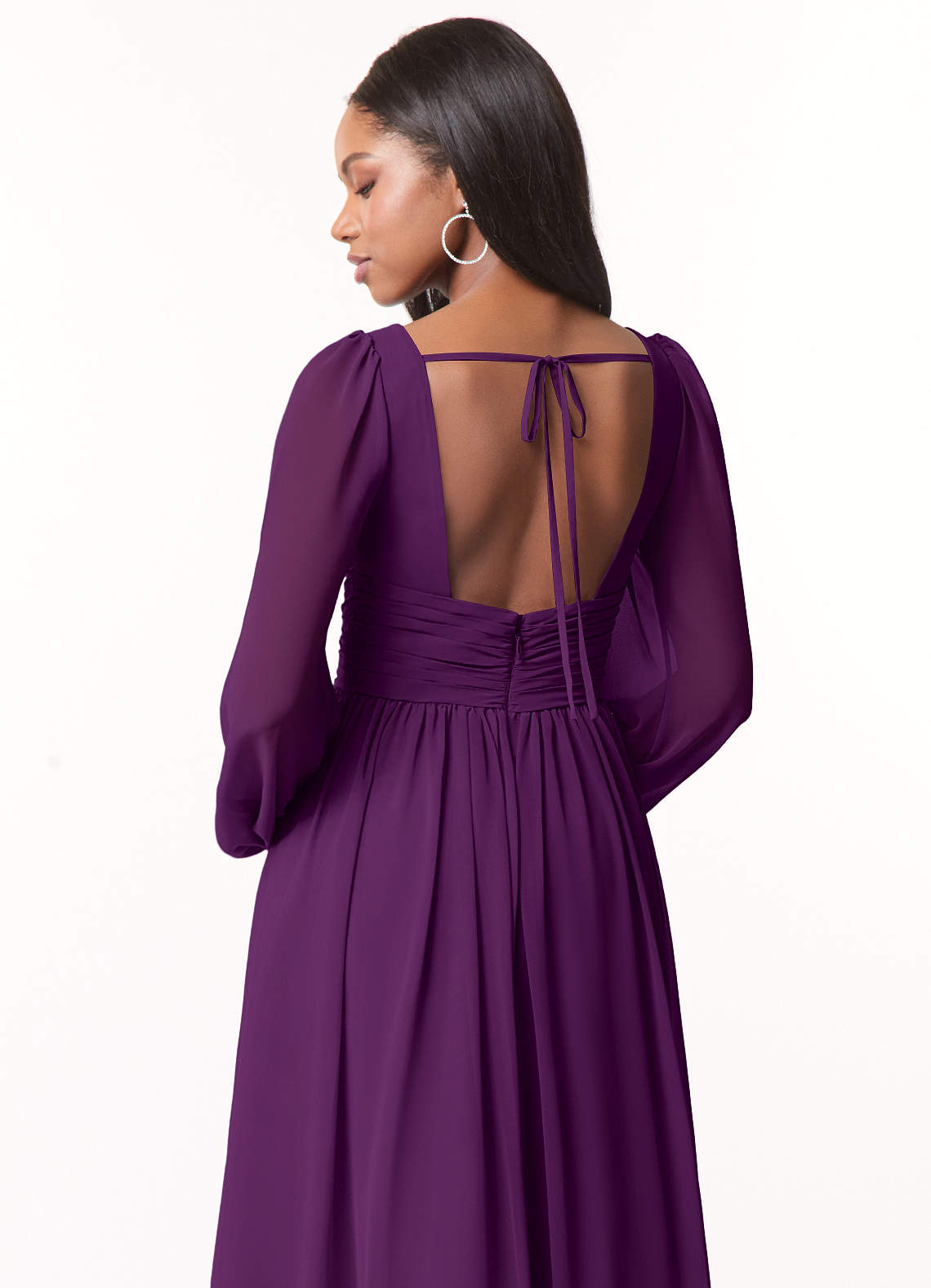 Norah A-Line V-Neck Chiffon Bridesmaid Dress in Grape