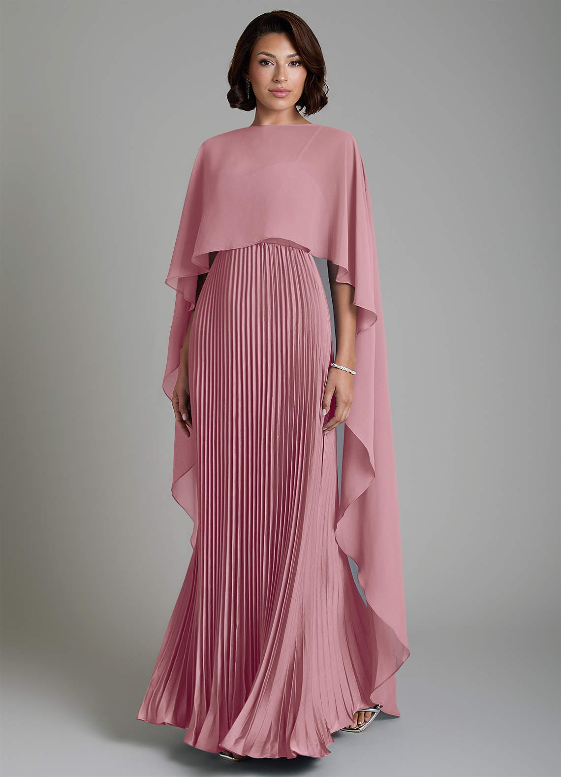 Micah A-Line Sweetheart Stretch Satin and Chiffon Bridesmaid Dress in Vintage Mauve