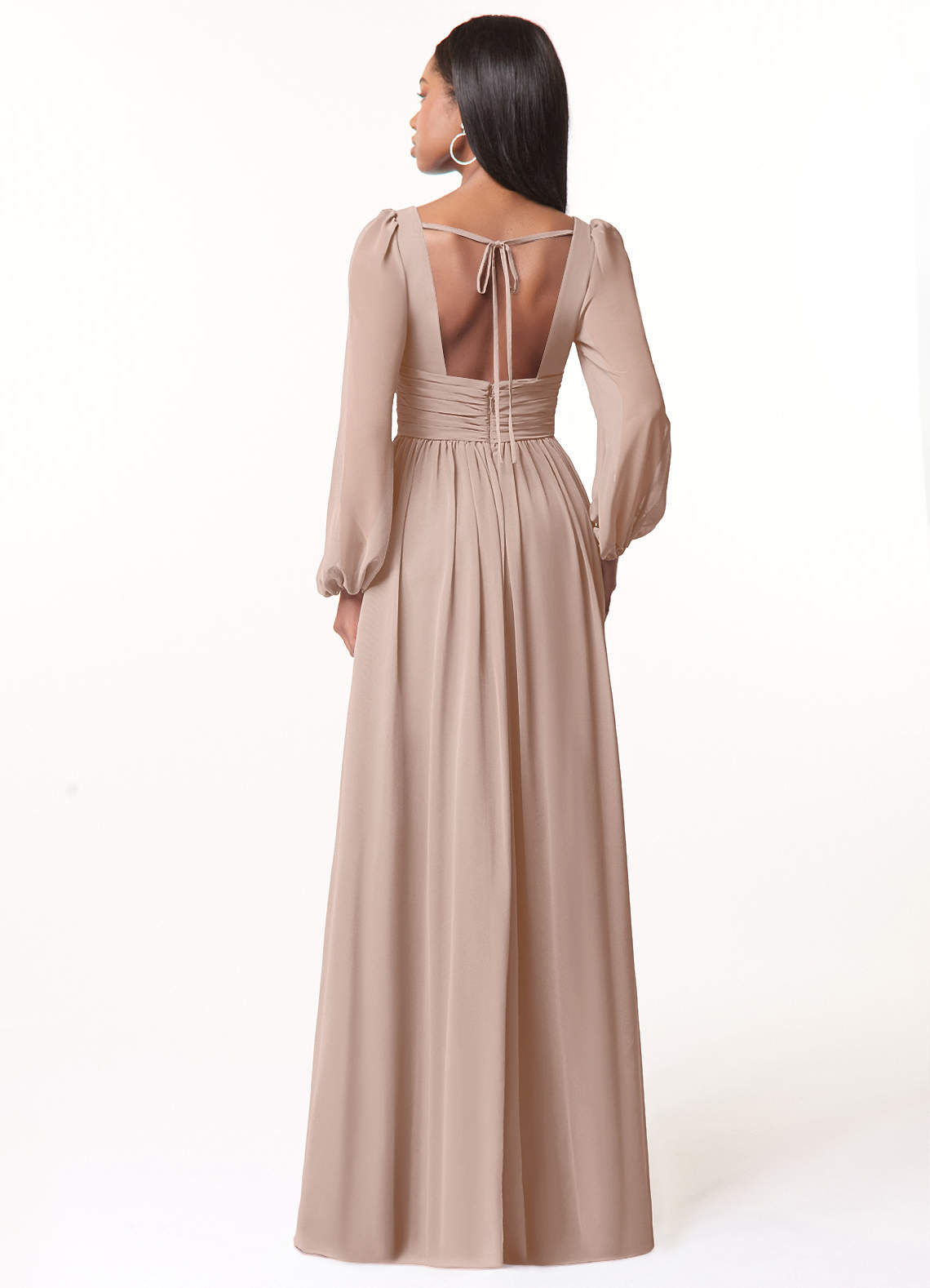 Norah A-Line V-Neck Chiffon Bridesmaid Dress in English Rose