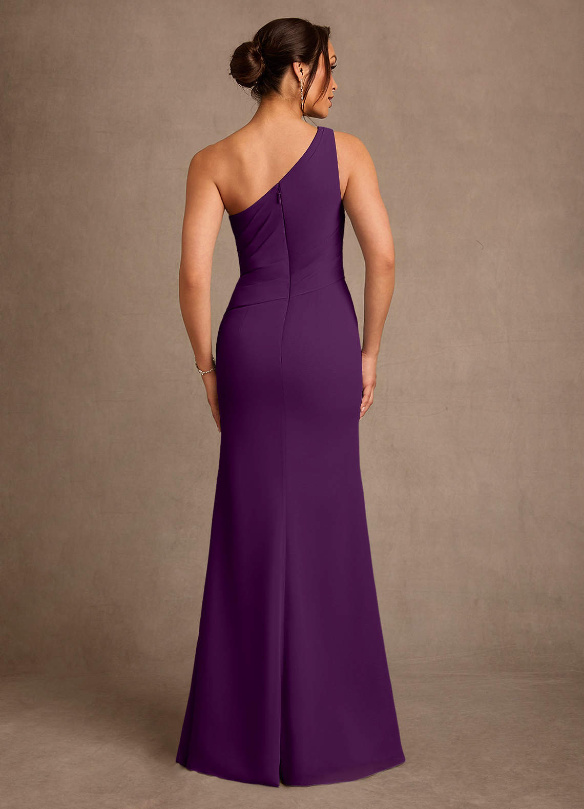 Floy Sheath One-Shoulder Chiffon Mother of the Bride Dress in Grape