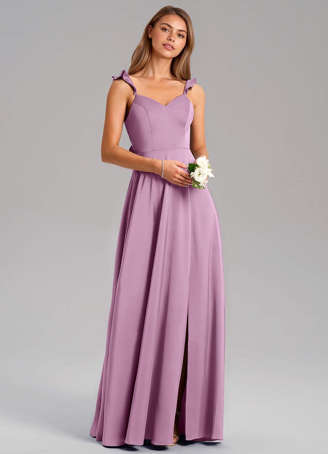 Everett A-Line V-Neck Chiffon Bridesmaid Dress in Wisteria