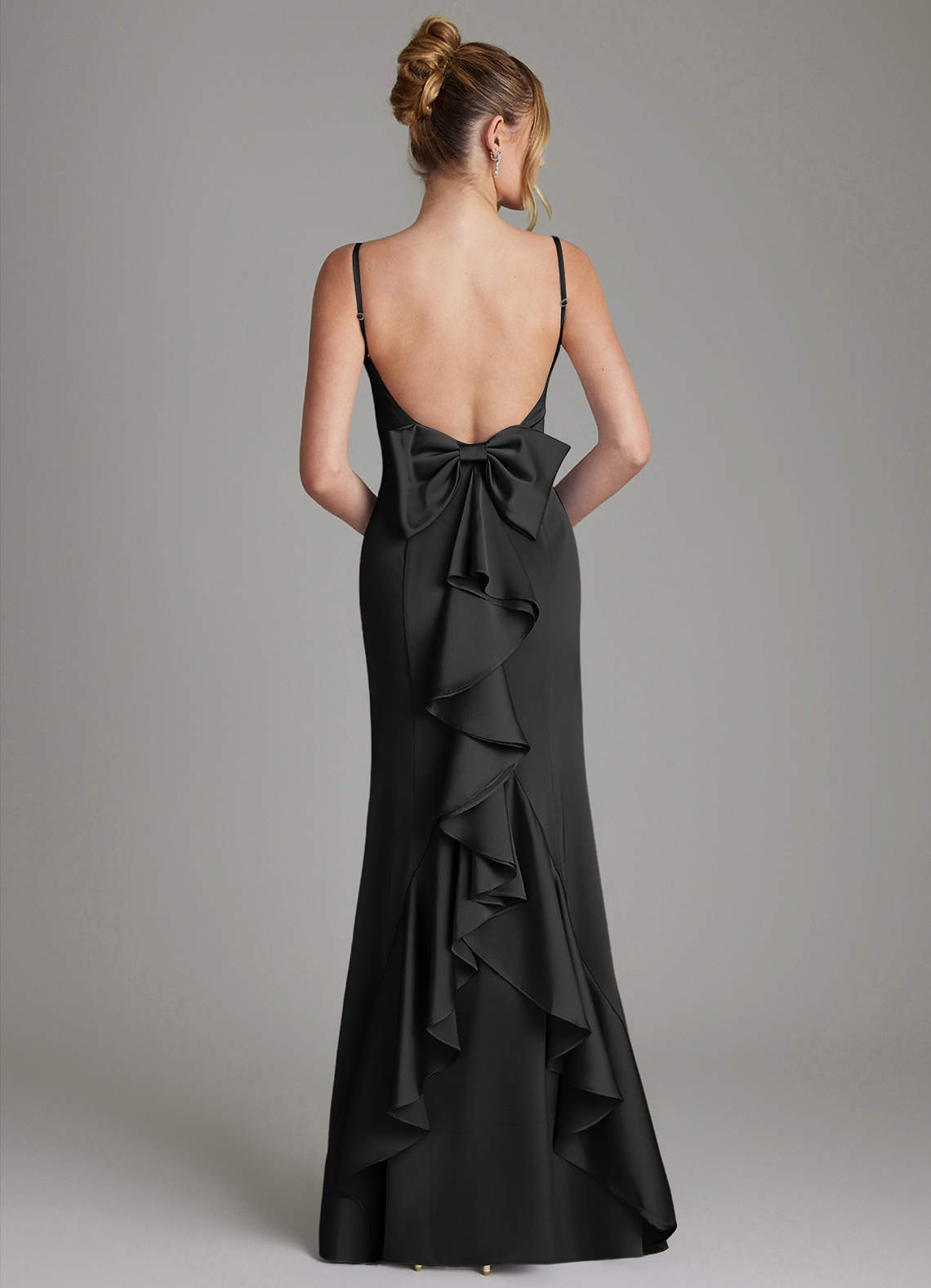 Zherra Mermaid Scoop-Neck Stretch Satin Bridesmaid Dress