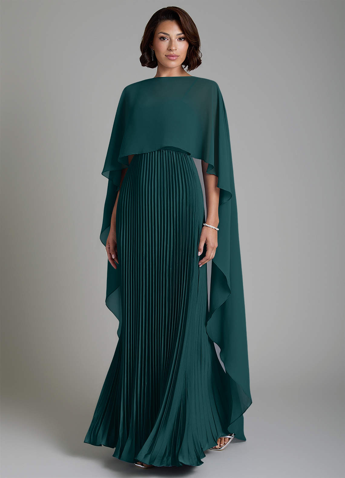 Micah A-Line Sweetheart Stretch Satin and Chiffon Bridesmaid Dress in Pine