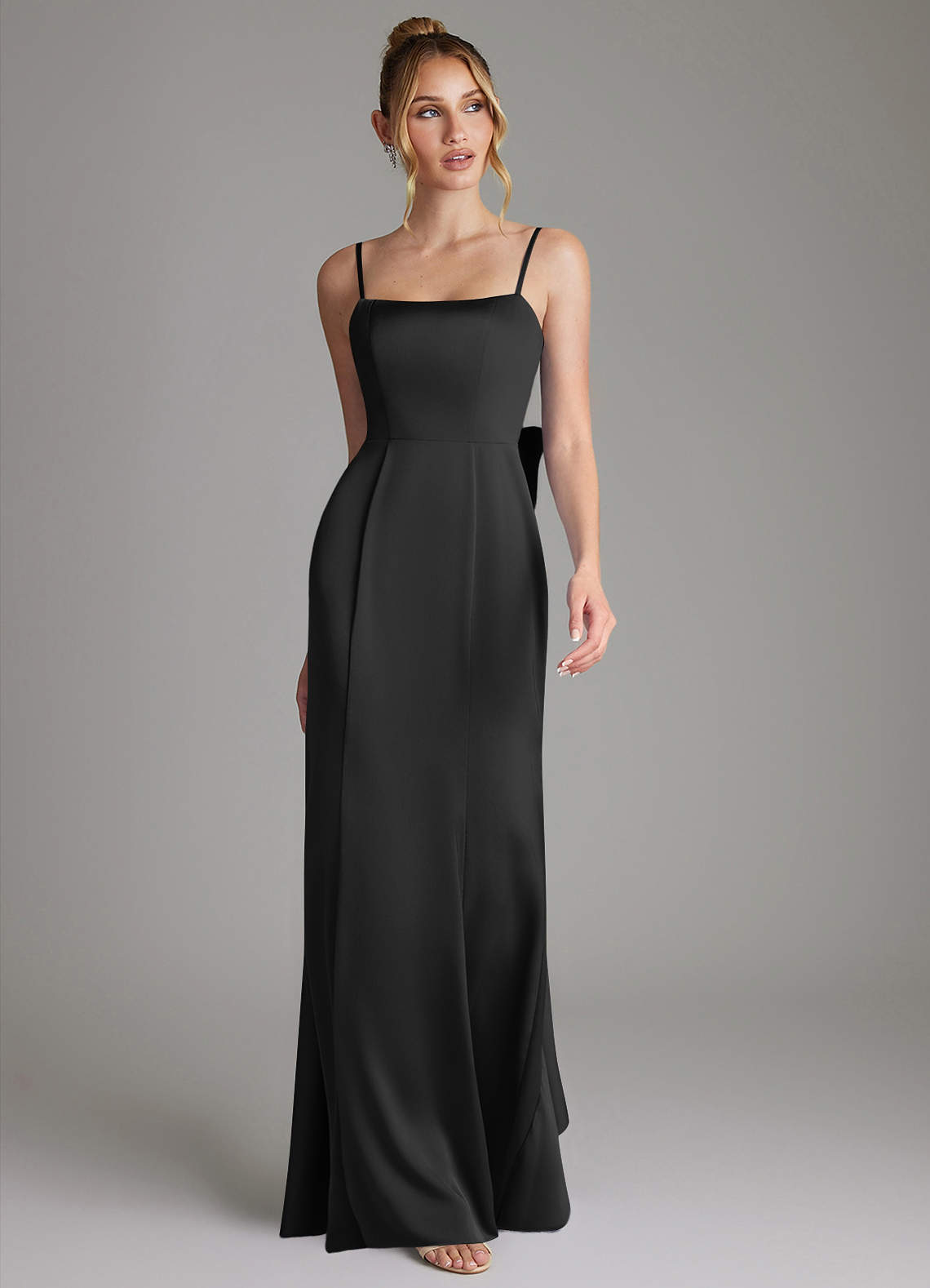 Zherra Mermaid Scoop-Neck Stretch Satin Bridesmaid Dress