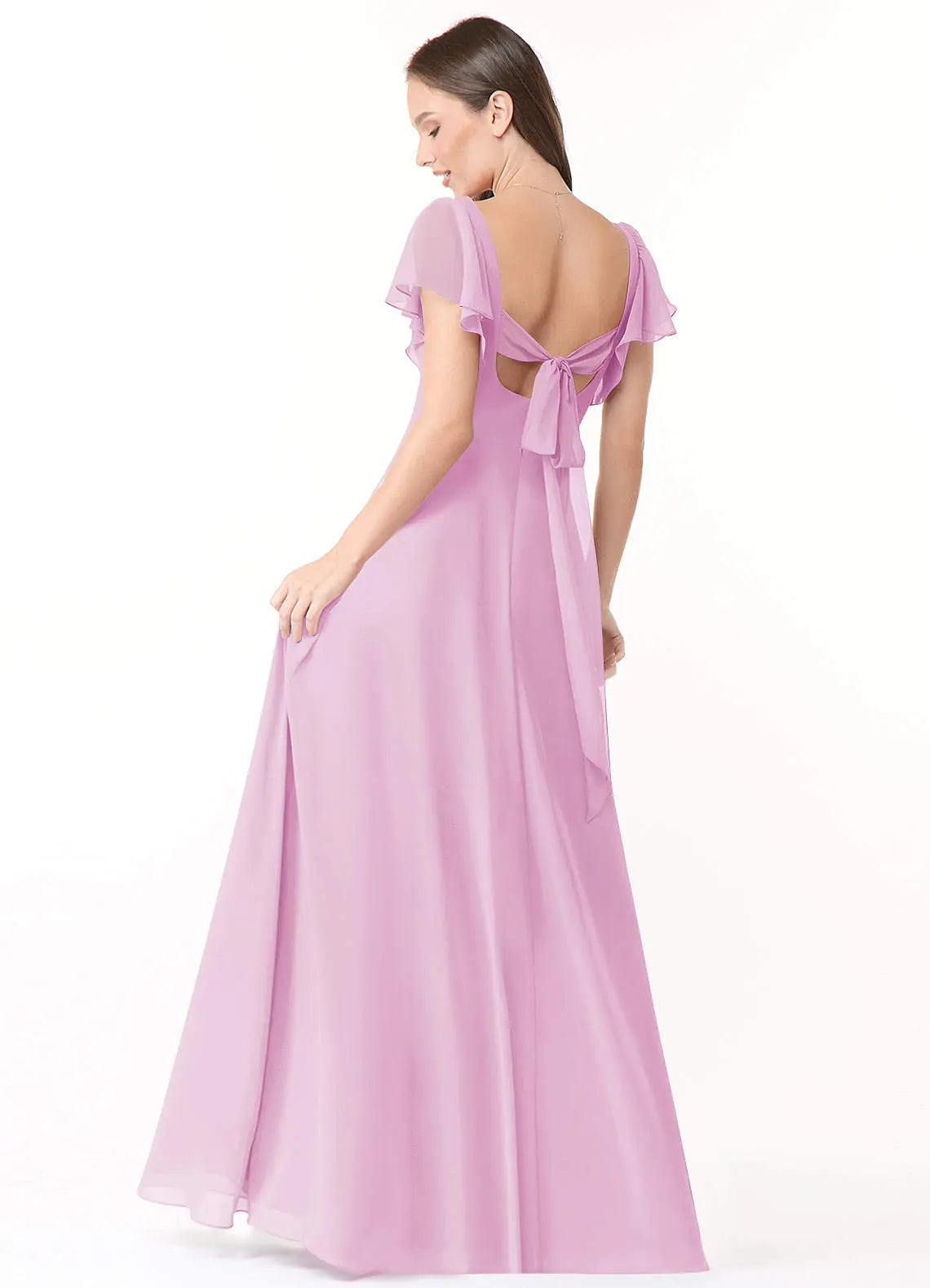 Syenna A-Line V-Neck Chiffon Bridesmaid Dress in candy pink