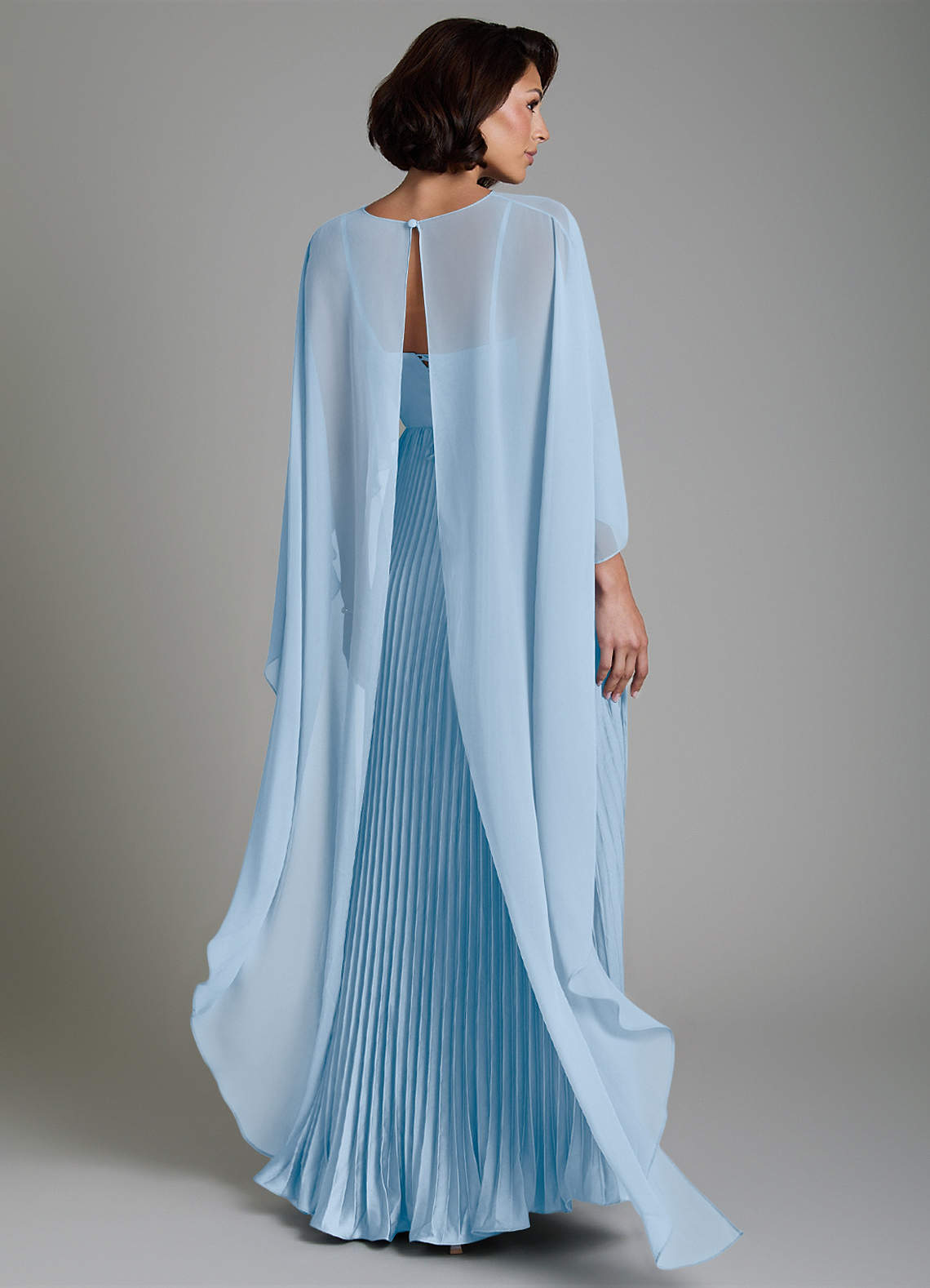 Micah A-Line Sweetheart Stretch Satin and Chiffon Bridesmaid Dress in Powder Blue