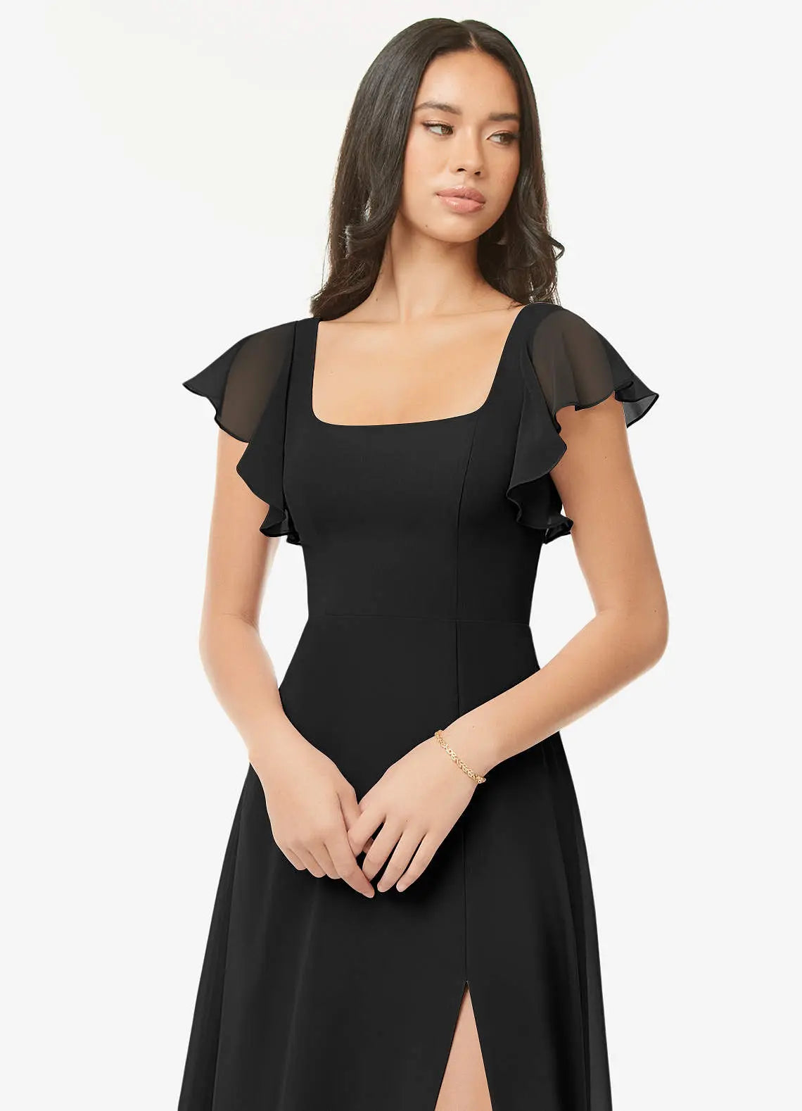 Bondi A-Line Square-Neck Chiffon Bridesmaid Dress