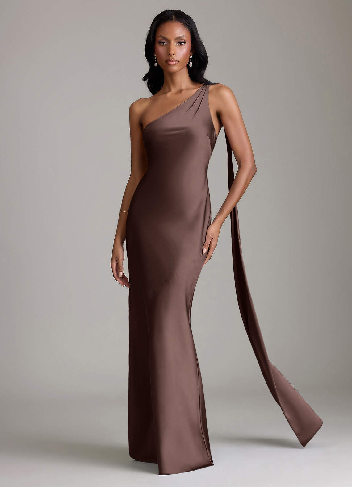 Juniper Mermaid One-Shoulder Stretch Satin Bridesmaid Dress