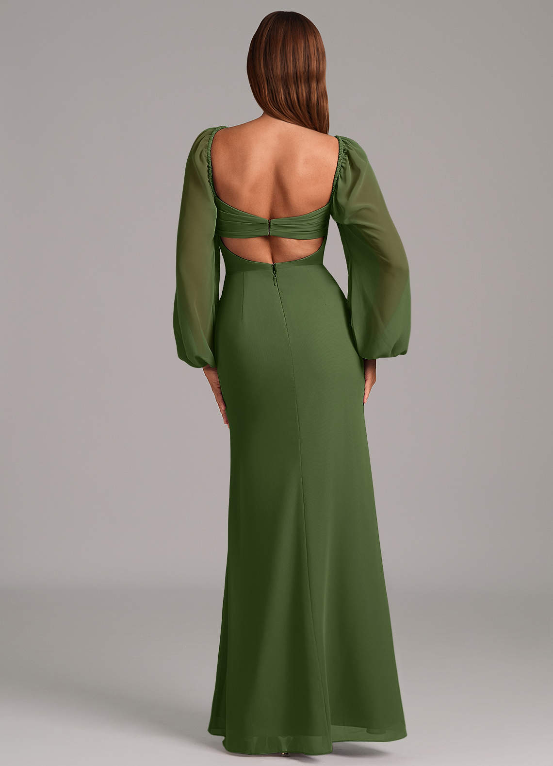 Brixley Mermaid Sweetheart Chiffon Bridesmaid Dress in Olive