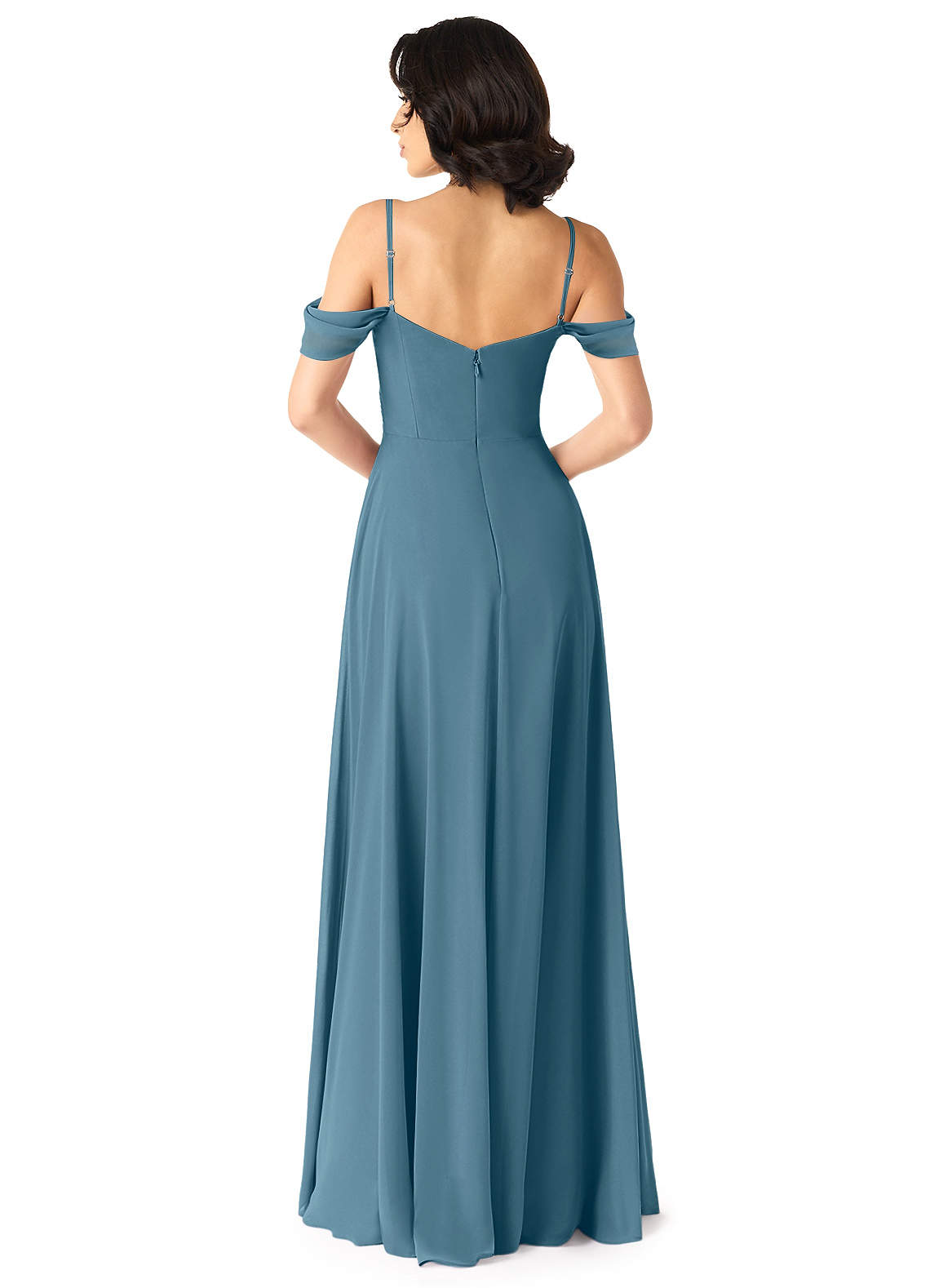 Tancie A-Line Off-the-Shoulder Chiffon Bridesmaid Dress in Bermuda