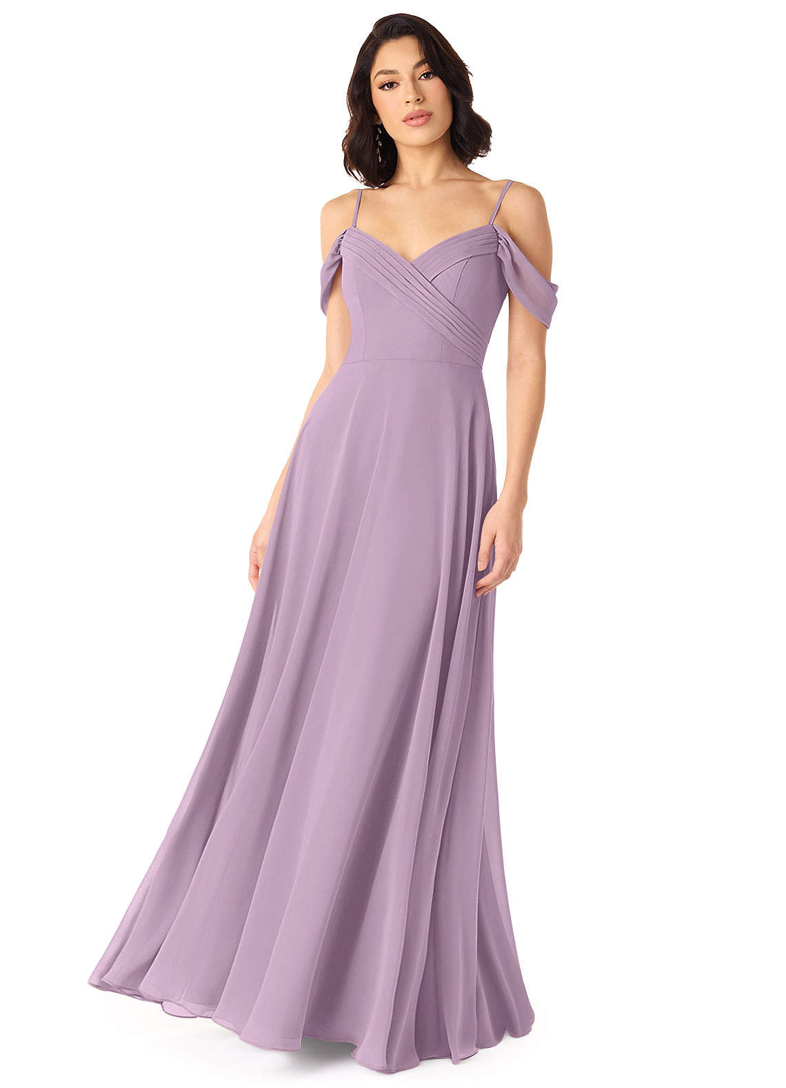Tancie A-Line Off-the-Shoulder Chiffon Bridesmaid Dress in Wisteria