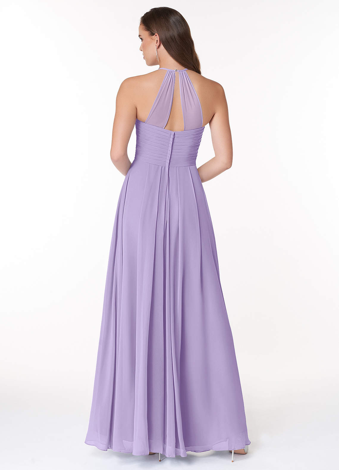 Ginger A-Line Halter Chiffon Bridesmaid Dress in Lilac