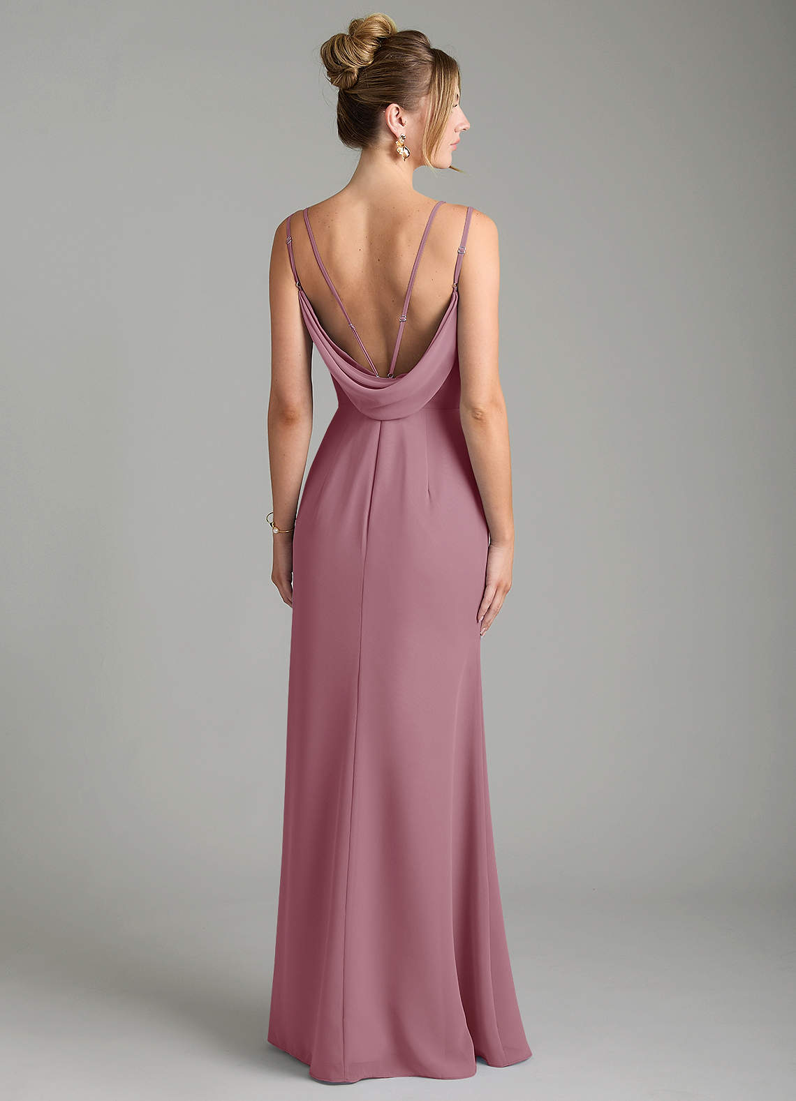 Egypt Sheath Sweetheart Chiffon Bridesmaid Dress in Vintage Mauve