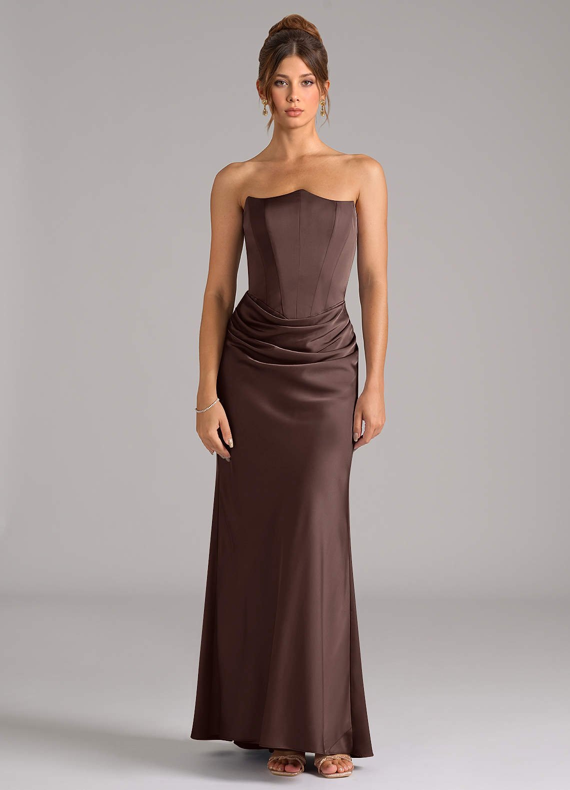 Debby Mermaid Strapless Stretch Satin Bridesmaid Dress