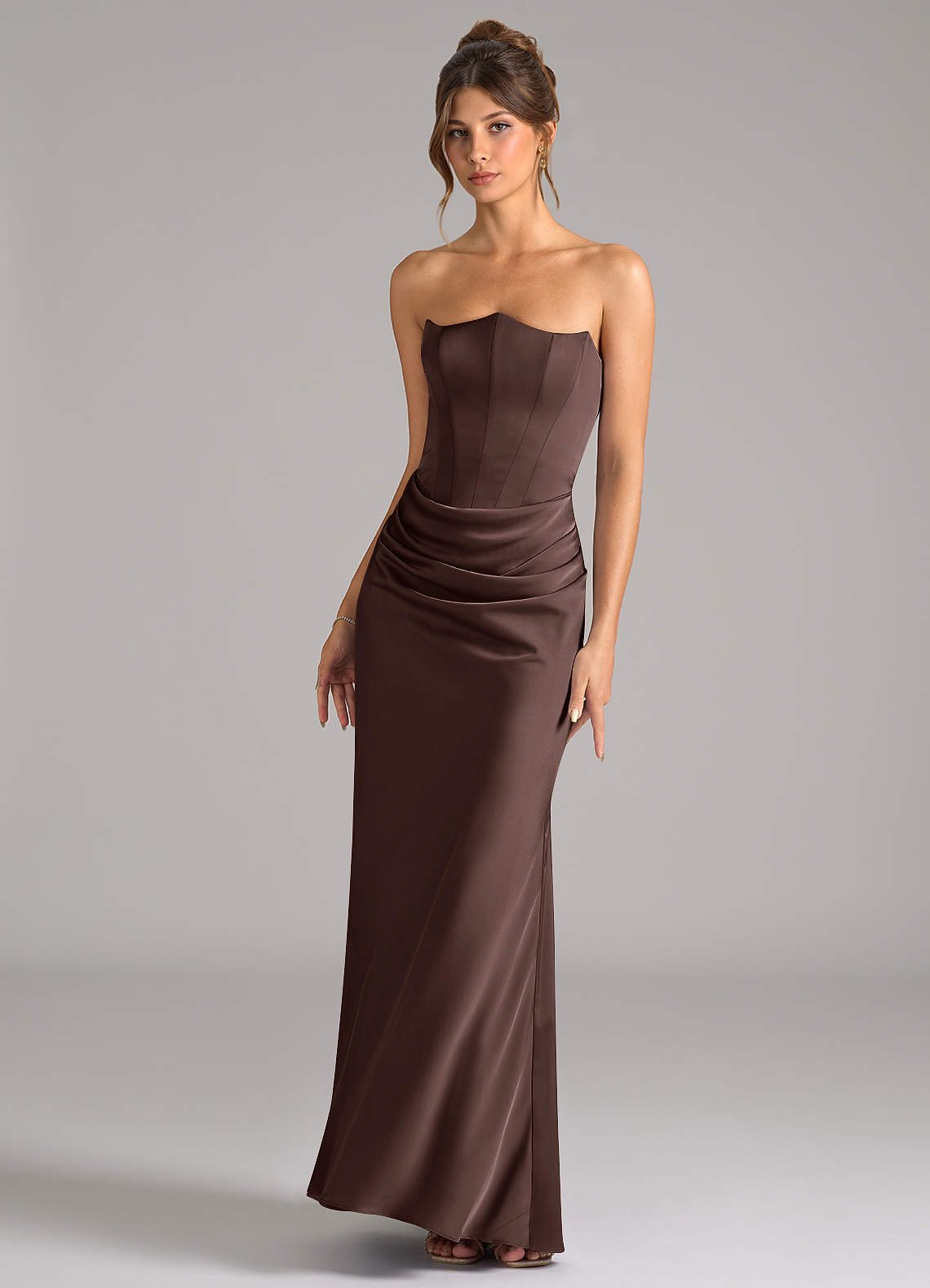 Debby Mermaid Strapless Stretch Satin Bridesmaid Dress