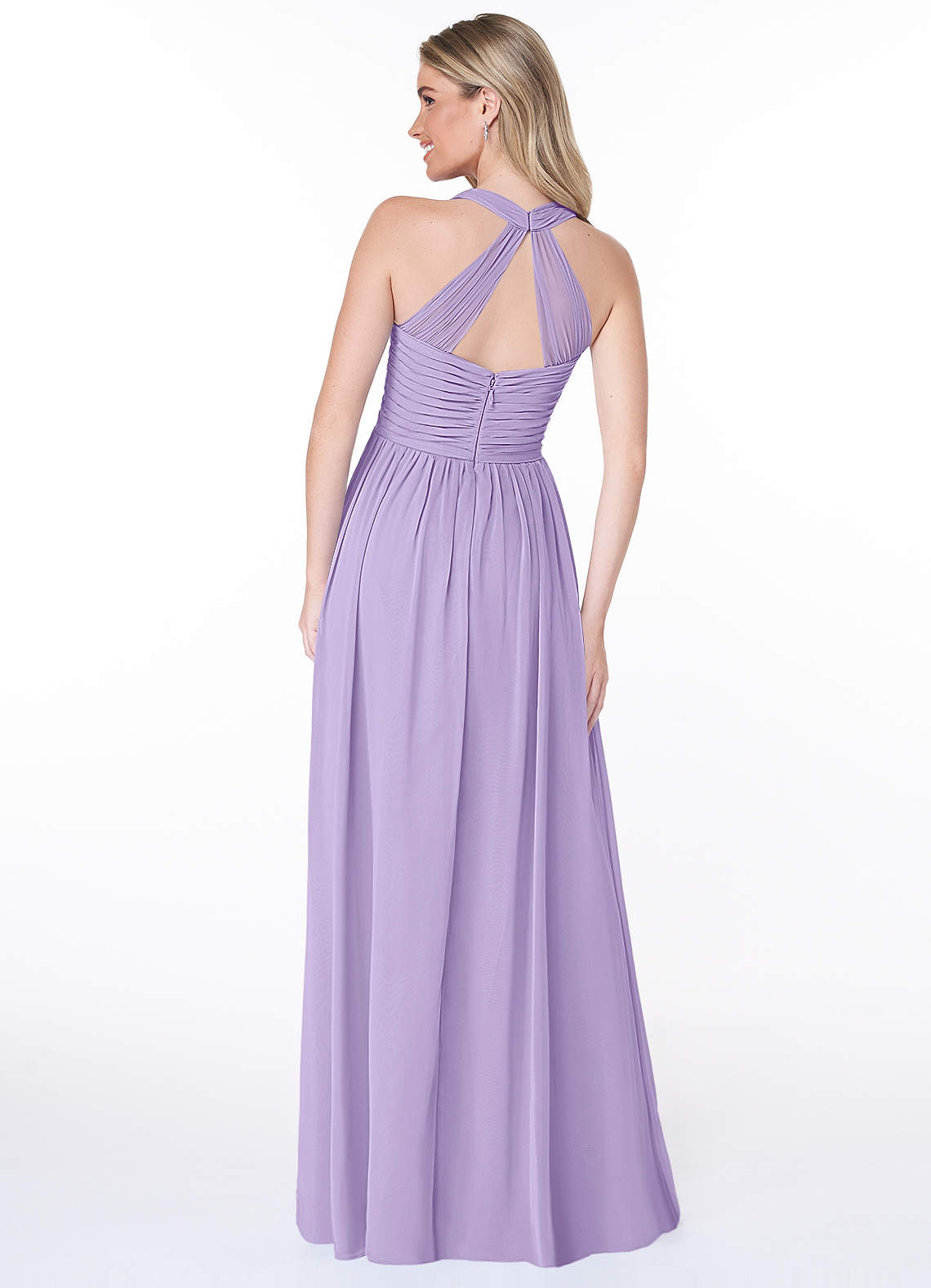Jaclyn A-Line Halter Chiffon Bridesmaid Dress in Lilac