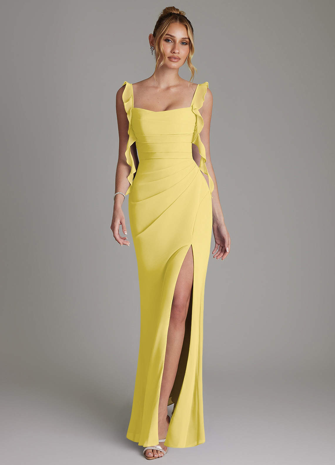 Jessamine Mermaid Sweetheart Chiffon Bridesmaid Dress in Canary