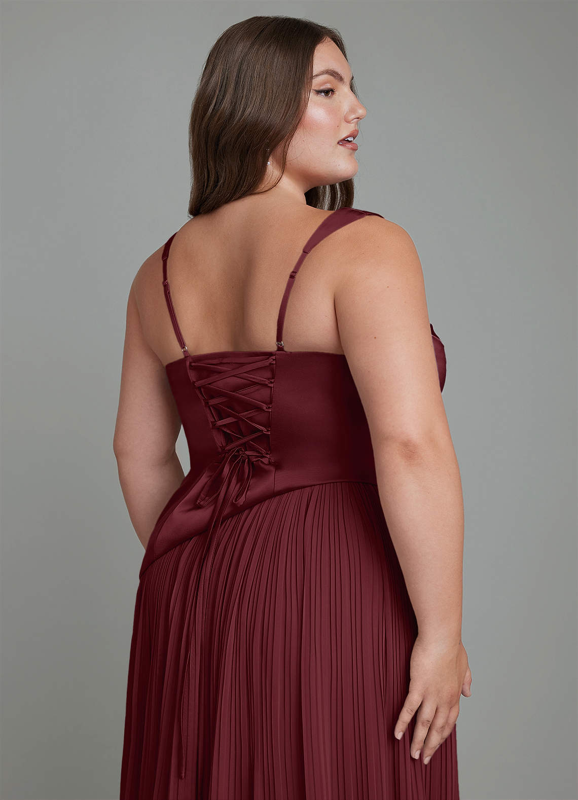 Stephanie A-Line Square-Neck Stretch Satin and Chiffon Bridesmaid Dress