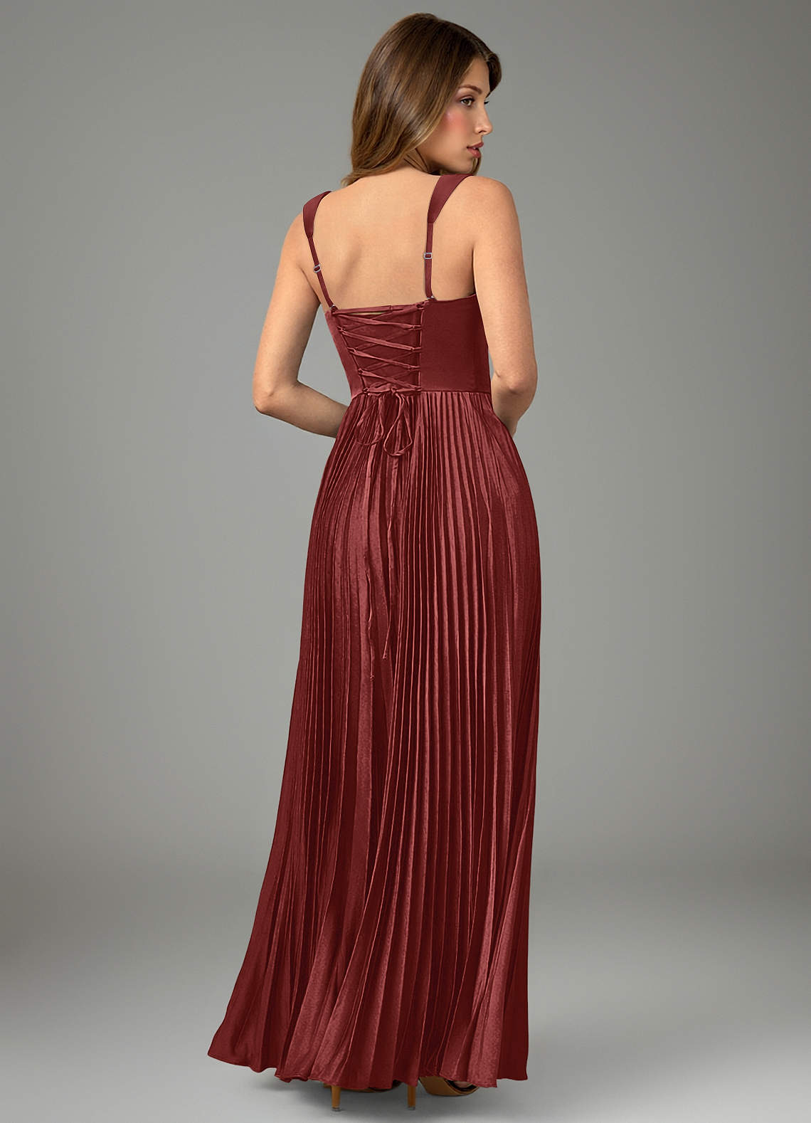 Avenelle A-Line Sweetheart Stretch Satin Bridesmaid Dress in Terracotta