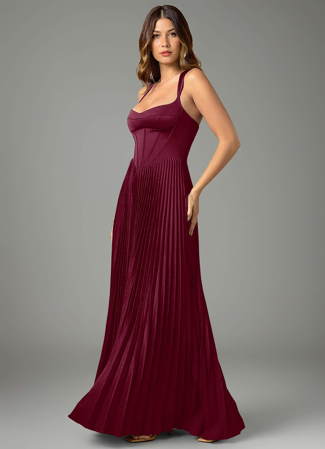 Avenelle A-Line Sweetheart Stretch Satin Bridesmaid Dress in Mulberry