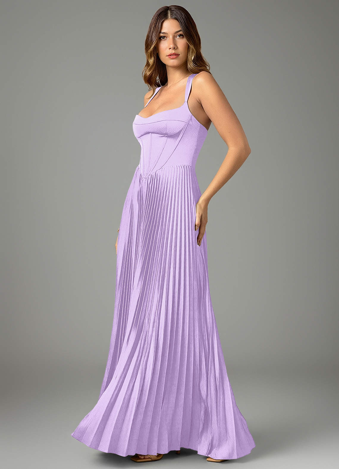 Avenelle A-Line Sweetheart Stretch Satin Bridesmaid Dress in Lilac