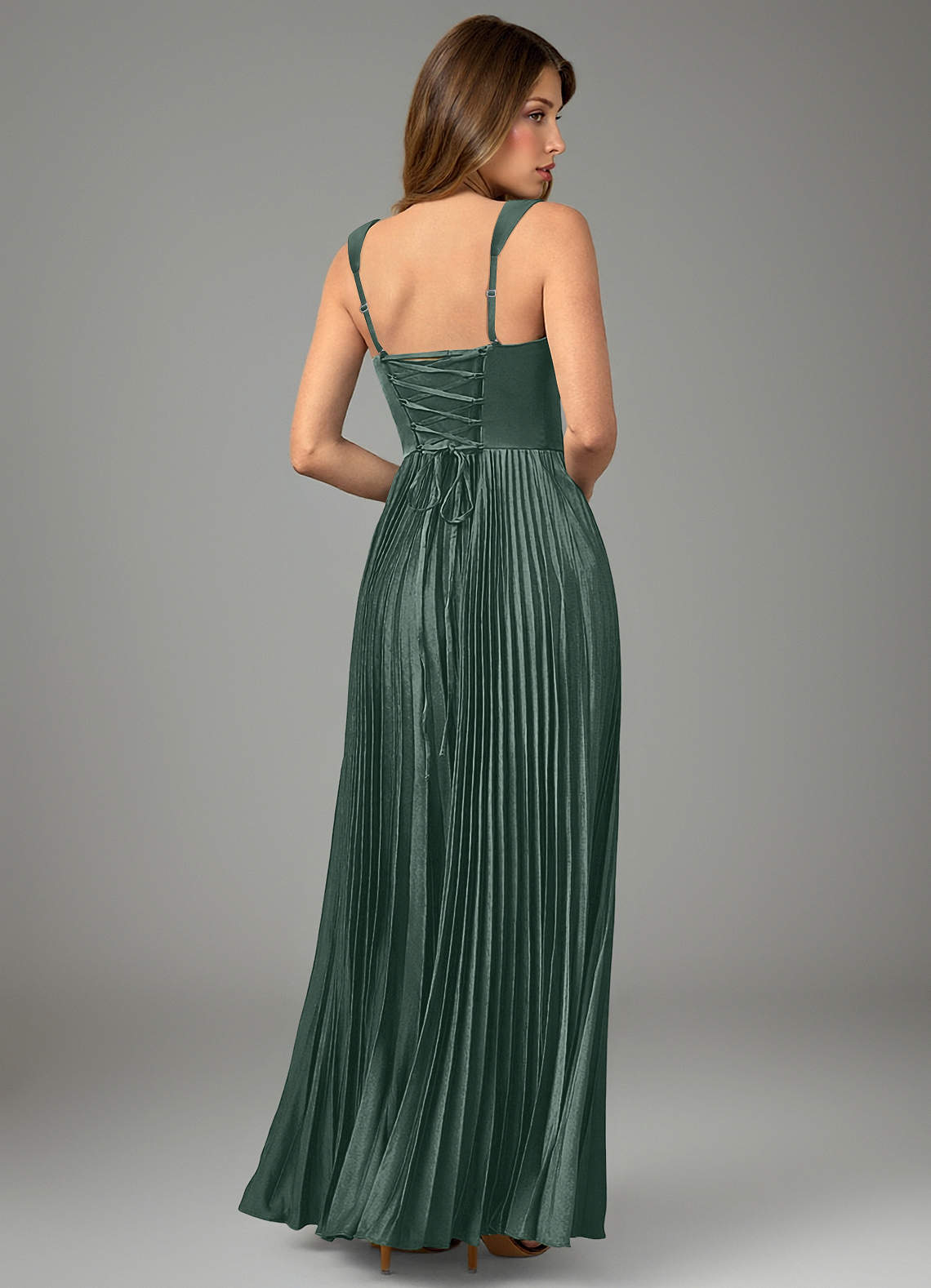 Avenelle A-Line Sweetheart Stretch Satin Bridesmaid Dress in Sea Moss