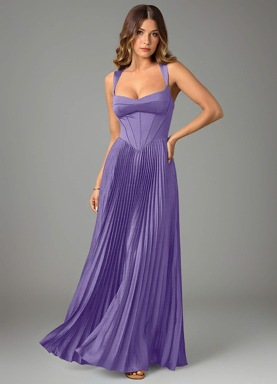 Avenelle A-Line Sweetheart Stretch Satin Bridesmaid Dress in Tahiti