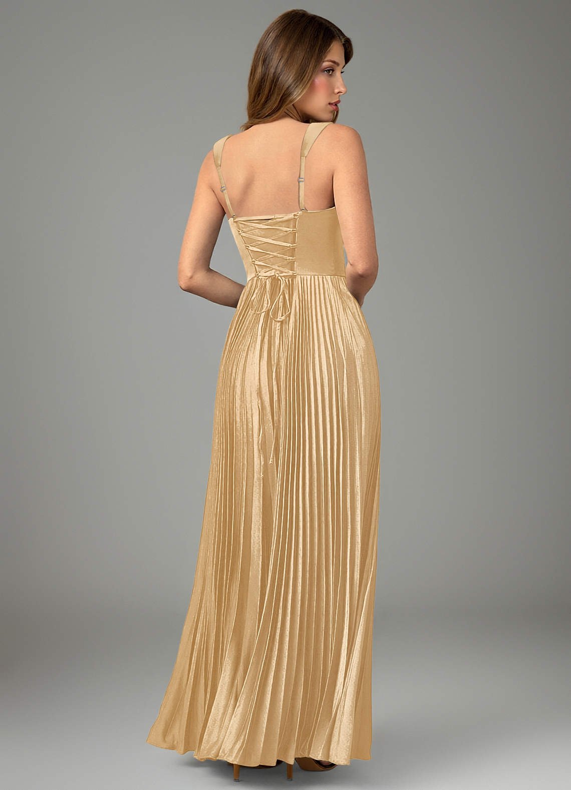 Avenelle A-Line Sweetheart Stretch Satin Bridesmaid Dress in Gold