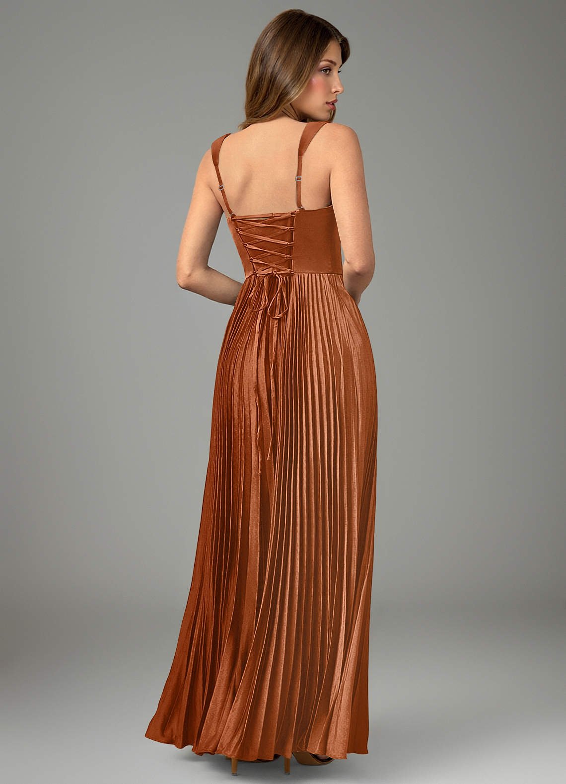Avenelle A-Line Sweetheart Stretch Satin Bridesmaid Dress in Copper