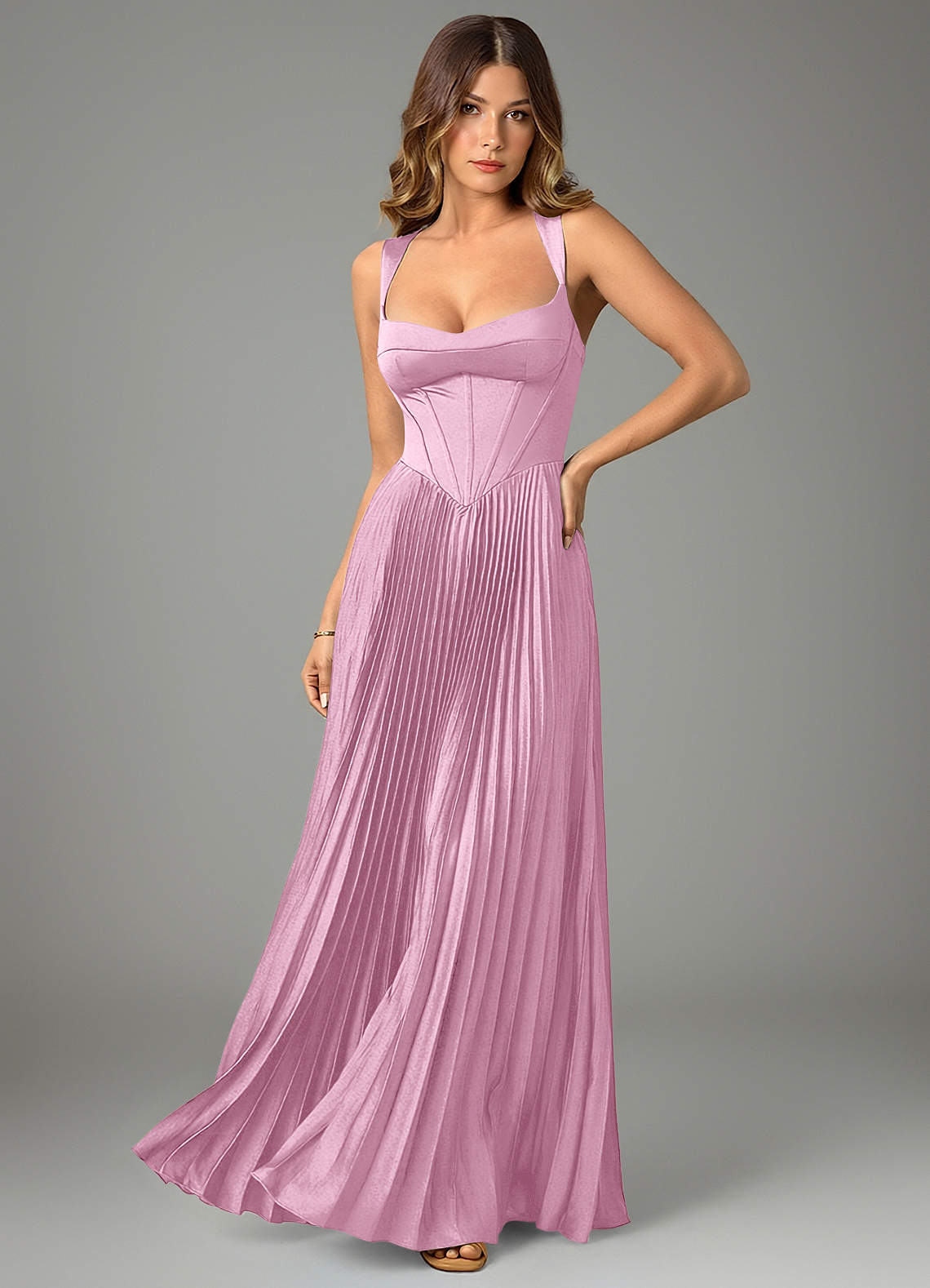 Avenelle A-Line Sweetheart Stretch Satin Bridesmaid Dress in candy pink