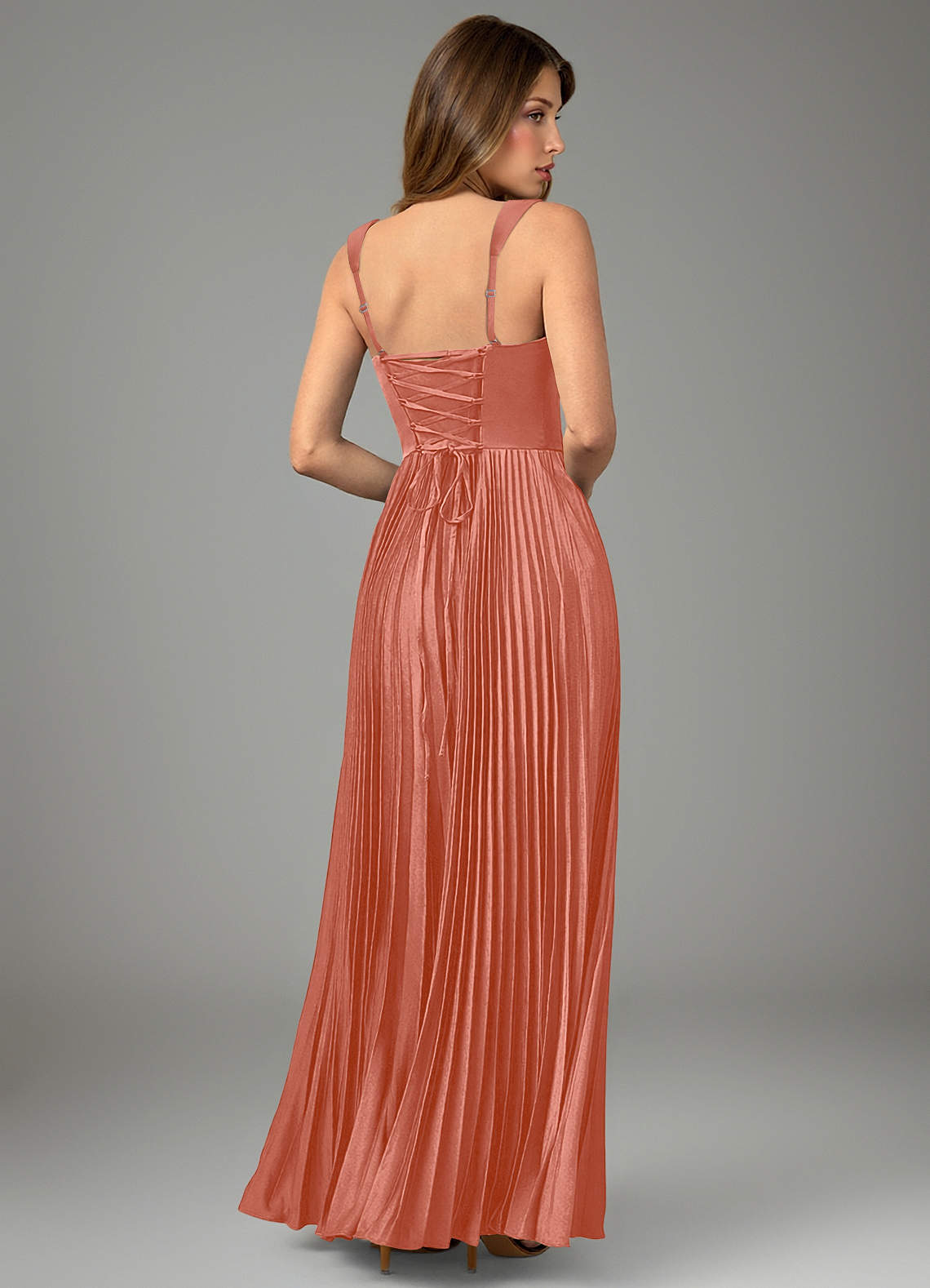 Avenelle A-Line Sweetheart Stretch Satin Bridesmaid Dress in Salmon Pink