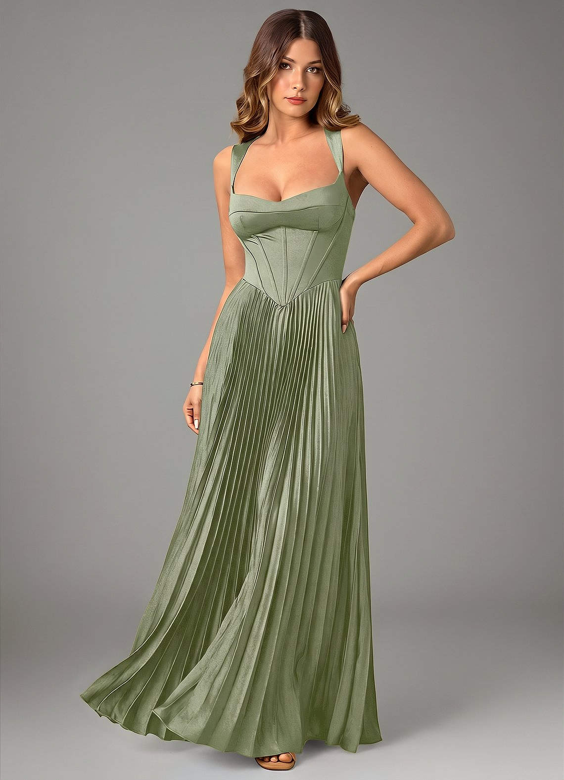 Avenelle A-Line Sweetheart Stretch Satin Bridesmaid Dress in Pistachio