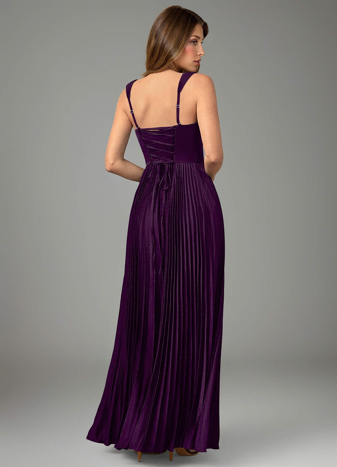 Avenelle A-Line Sweetheart Stretch Satin Bridesmaid Dress in Grape