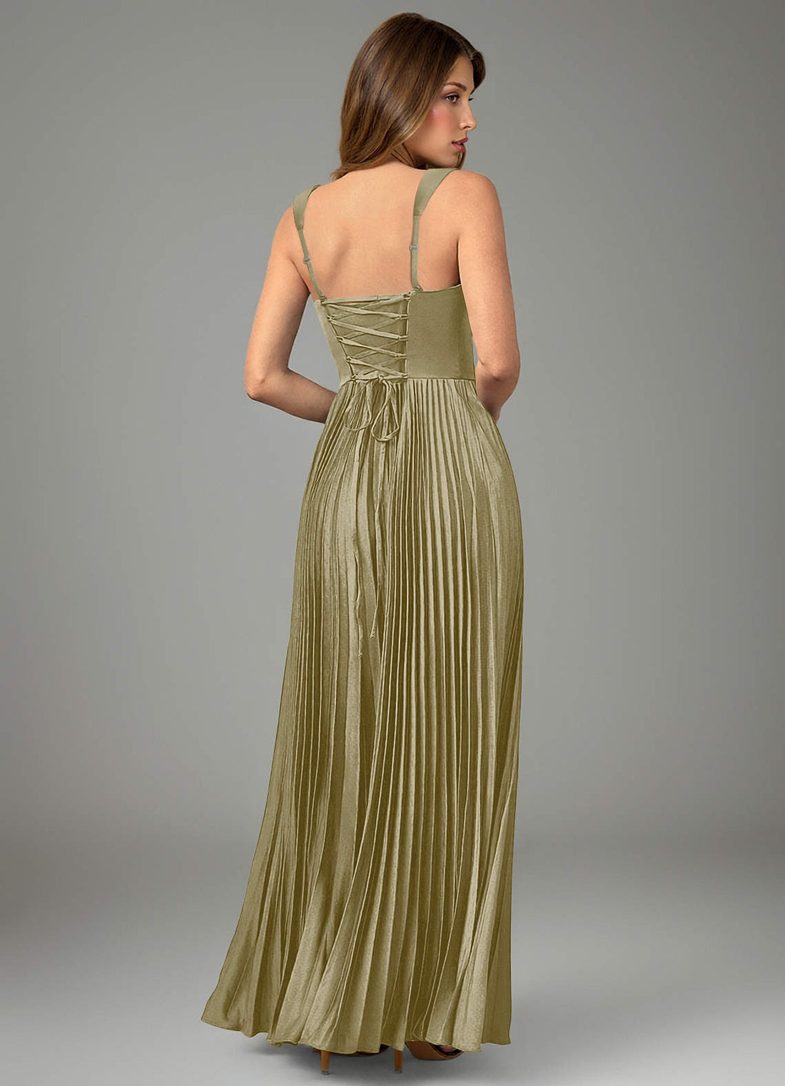 Avenelle A-Line Sweetheart Stretch Satin Bridesmaid Dress in Moss Green